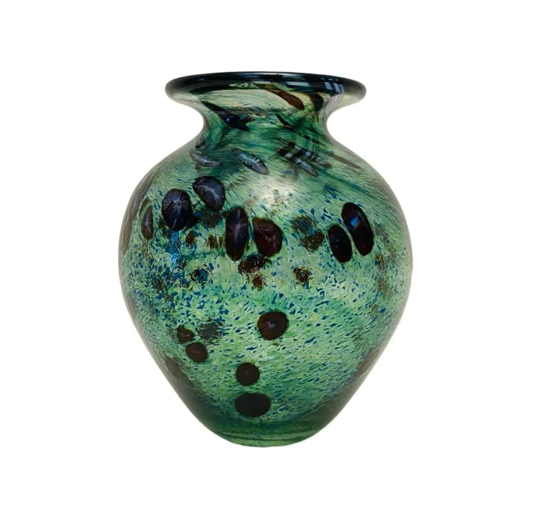 1995 Julia Donnelly Signed British Studio Art Glass Vase - 4