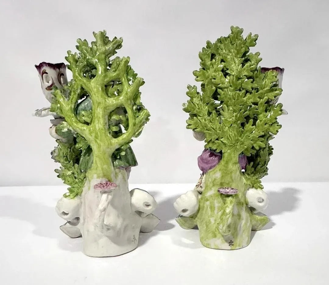 Pair of Late 18th Century Derby Bocage Candlesticks - 2