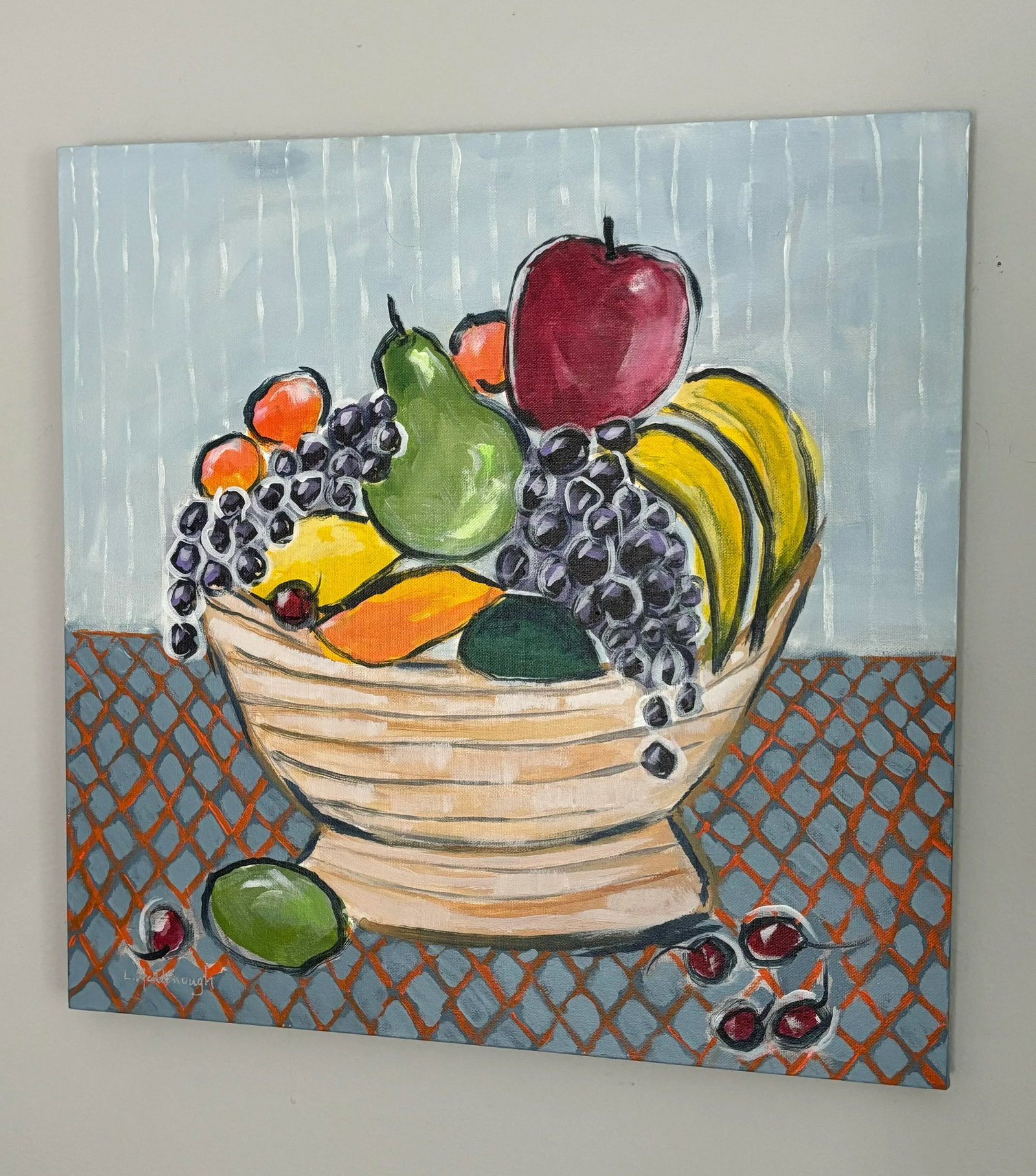 Fruit Bowl Original Contemporary Acrylic Still Life Painting by Linda McDonough - 12