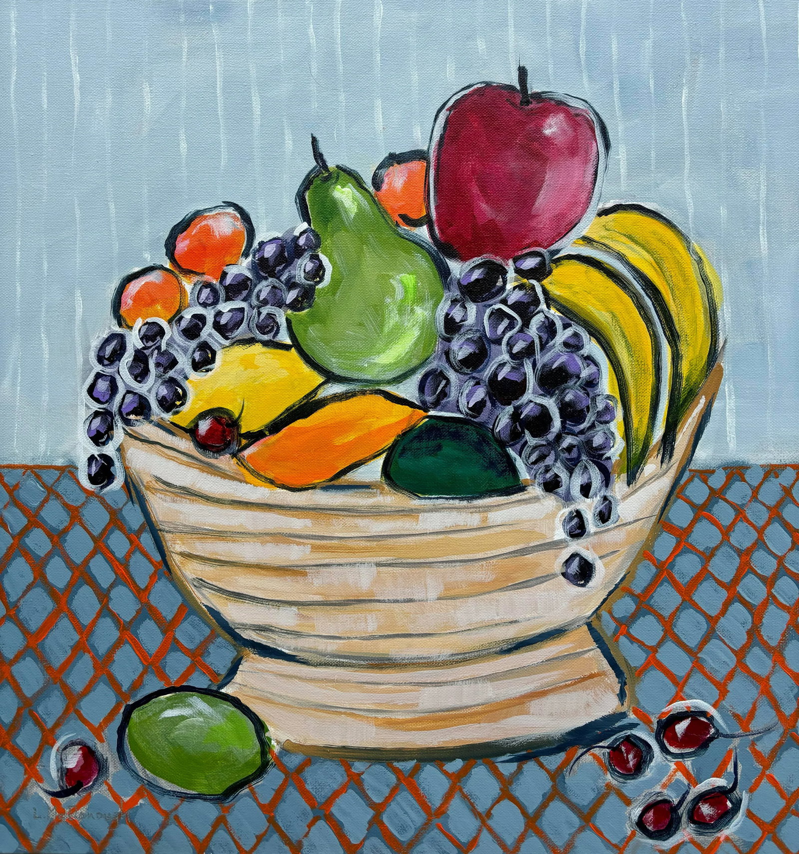 Fruit Bowl Original Contemporary Acrylic Still Life Painting by Linda McDonough - 9