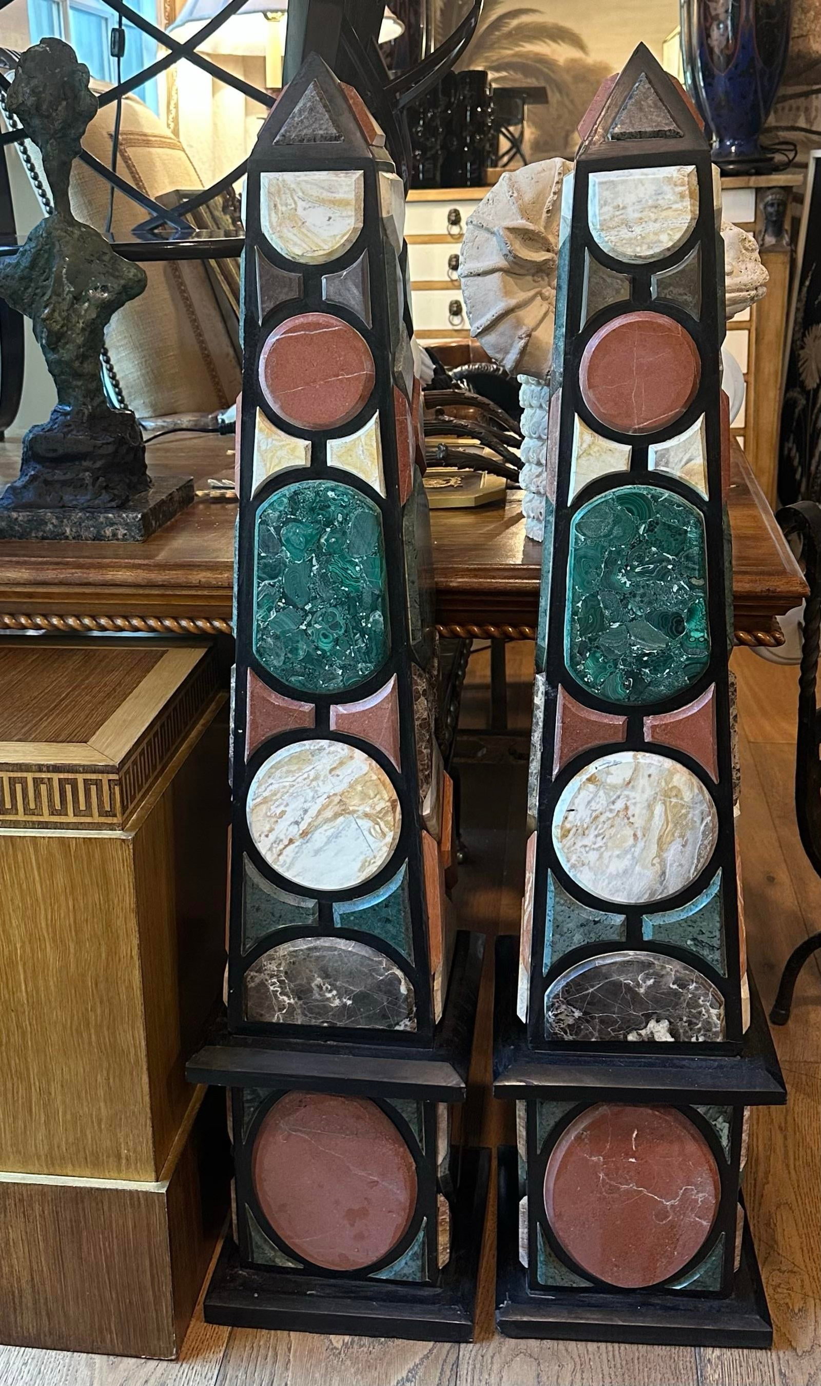 Grand Tour Specimen Marble Obelisks - 5