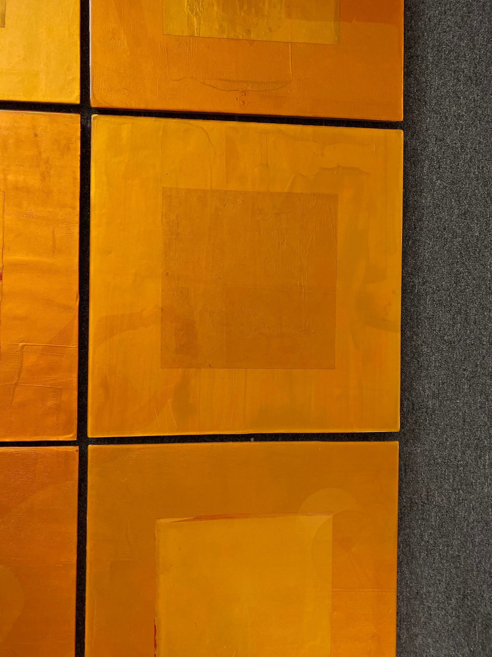 Original Orange Resin Paintings on Board by Varga, 2003 - Set of 6 - 9