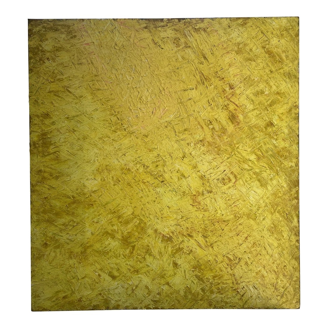 1970s Vintage Mid Century Modern Large Yellow Abstract Canvas Oil Painting: Vintage Mid Century Modern Large Yellow Abstract Canvas Oil Painting Amazing Vintage Find Wonderful Abstract Mid Century Original Painting From The Estate of An Avid Art Collector Vibrant And Bold Col
