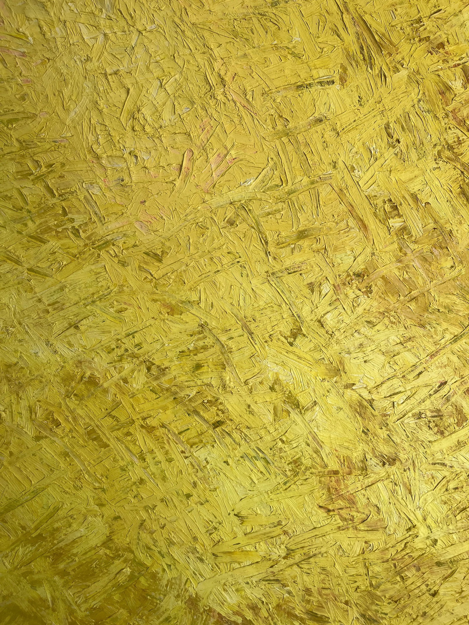 1970s Vintage Mid Century Modern Large Yellow Abstract Canvas Oil Painting - 9