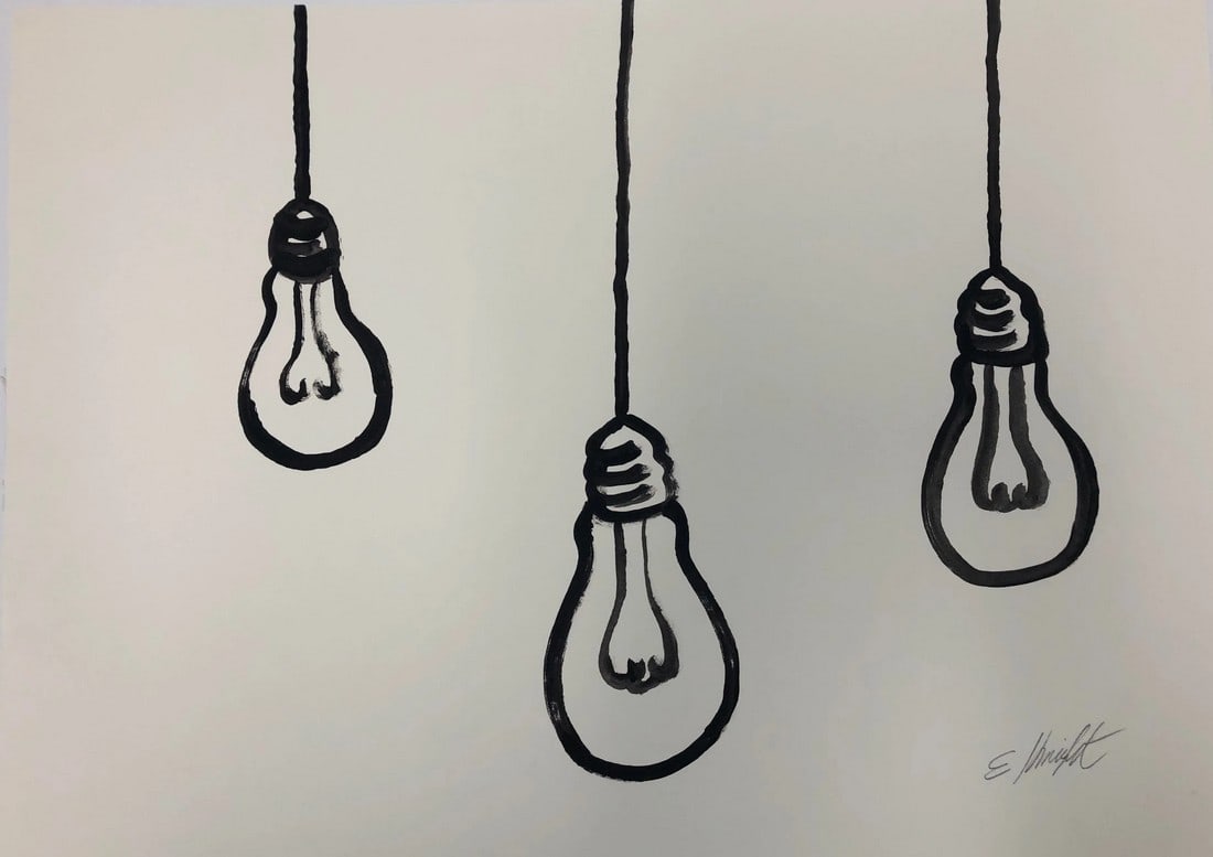 Modern Signed Original Painting on Paper (1 of 4)
