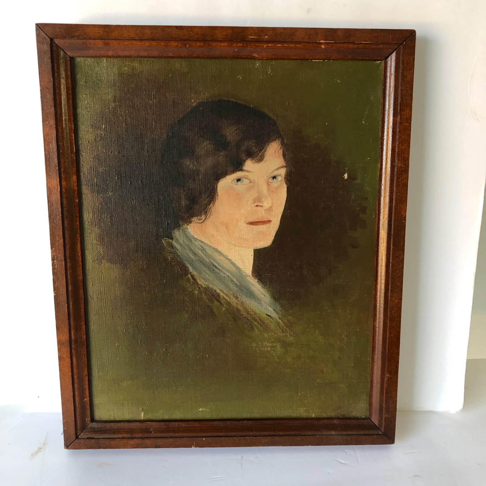 Pre-War Portrait O/C Signed Higgins 1925 Woman - 2
