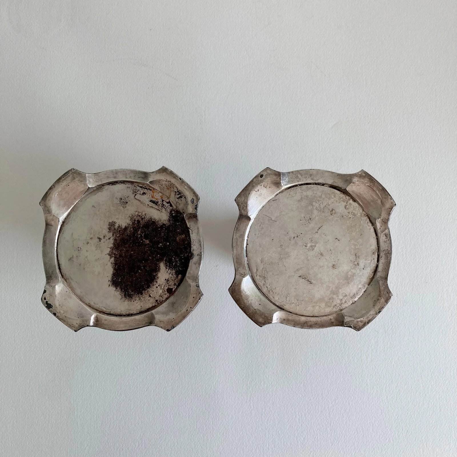 Circa 1900, Benedict Silver Plate Candlesticks, Set of 2, Edwardian Period, Floral Swag Scrollwork D - 4