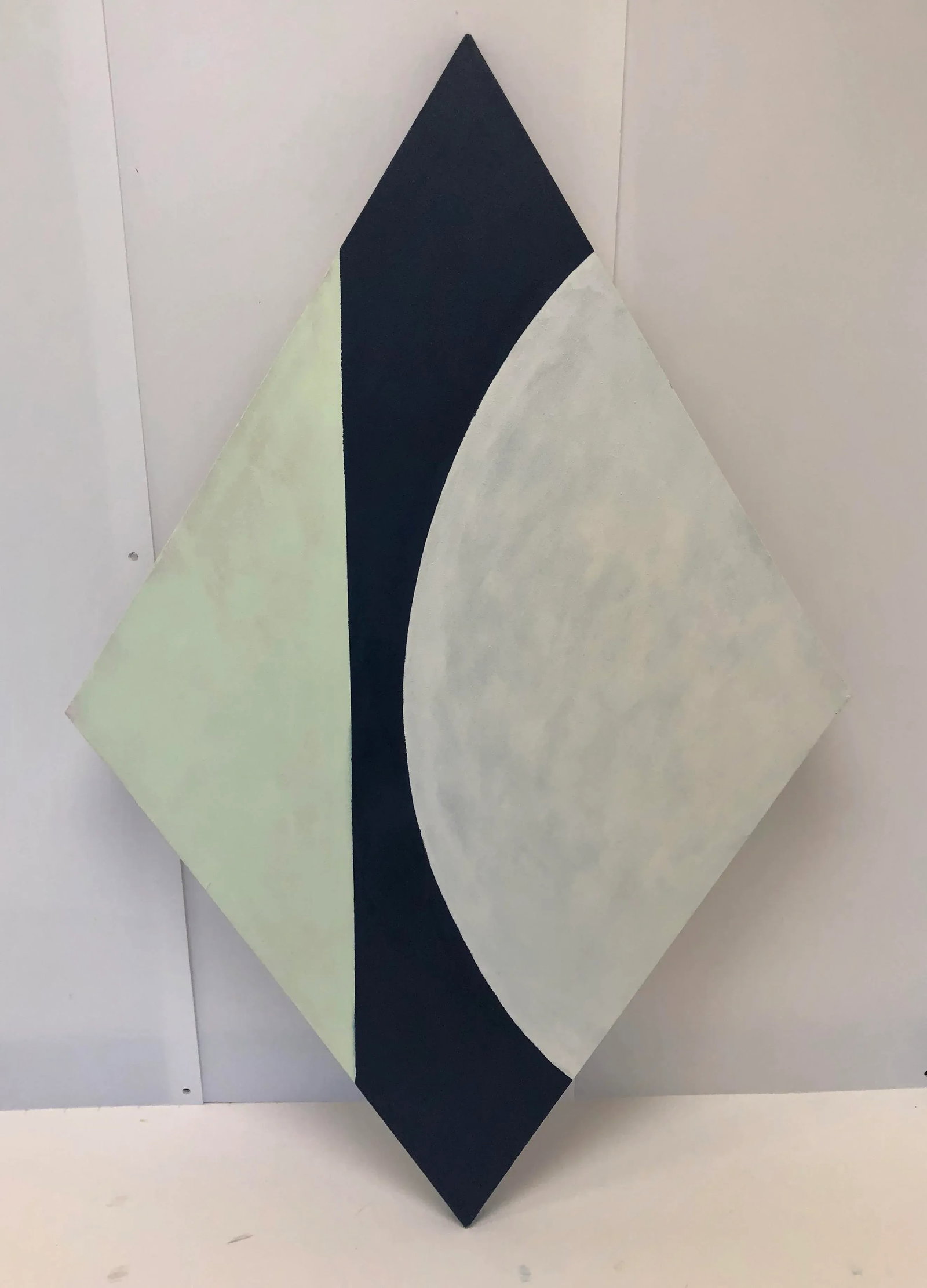 Diamond Reflection in Navy Non Traditional Shape Oil Painting - 2