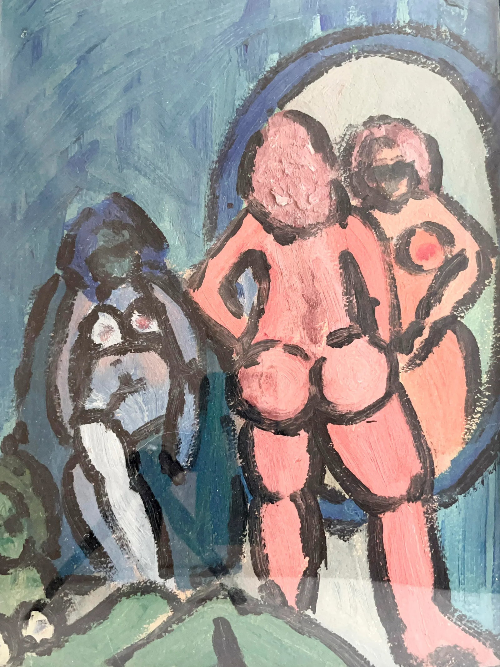 Abstract Female Nude Painting, Signed - 6