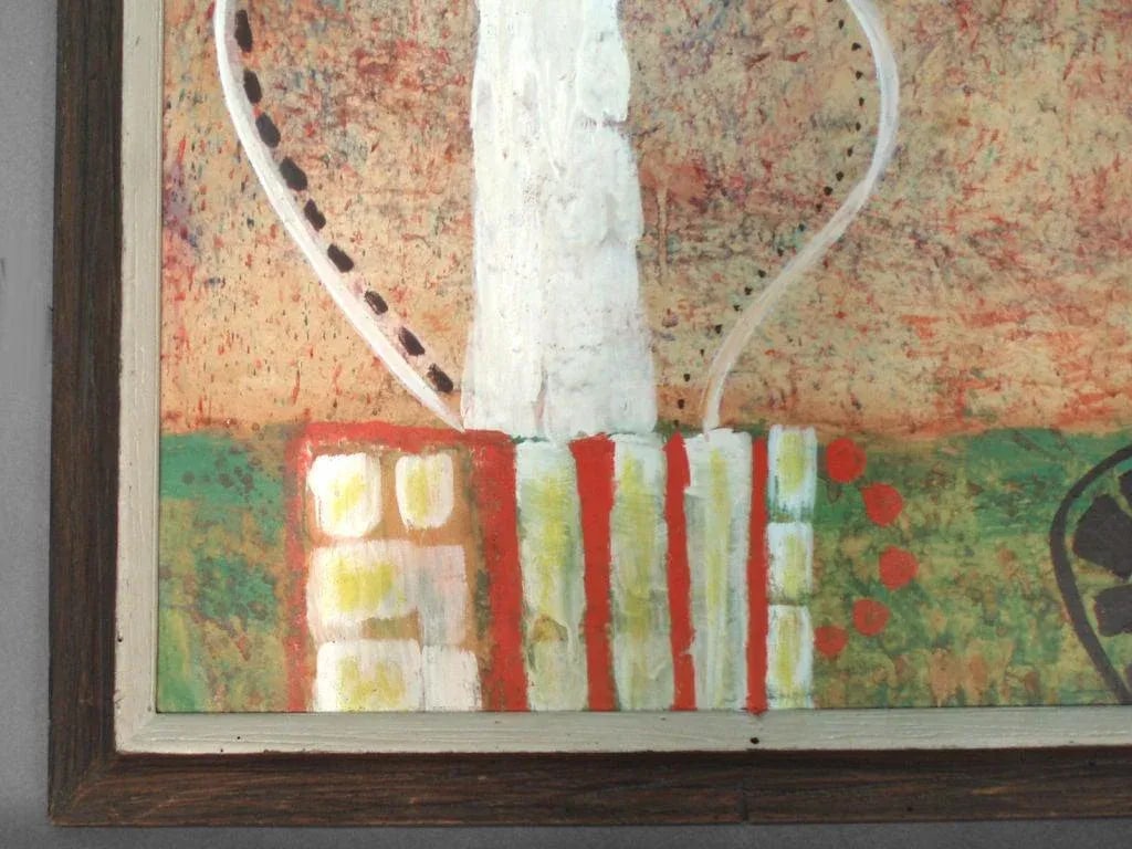 1950s Modern Oil Painting on Board "Eclipse by Candlelite" by William George Nes - 2