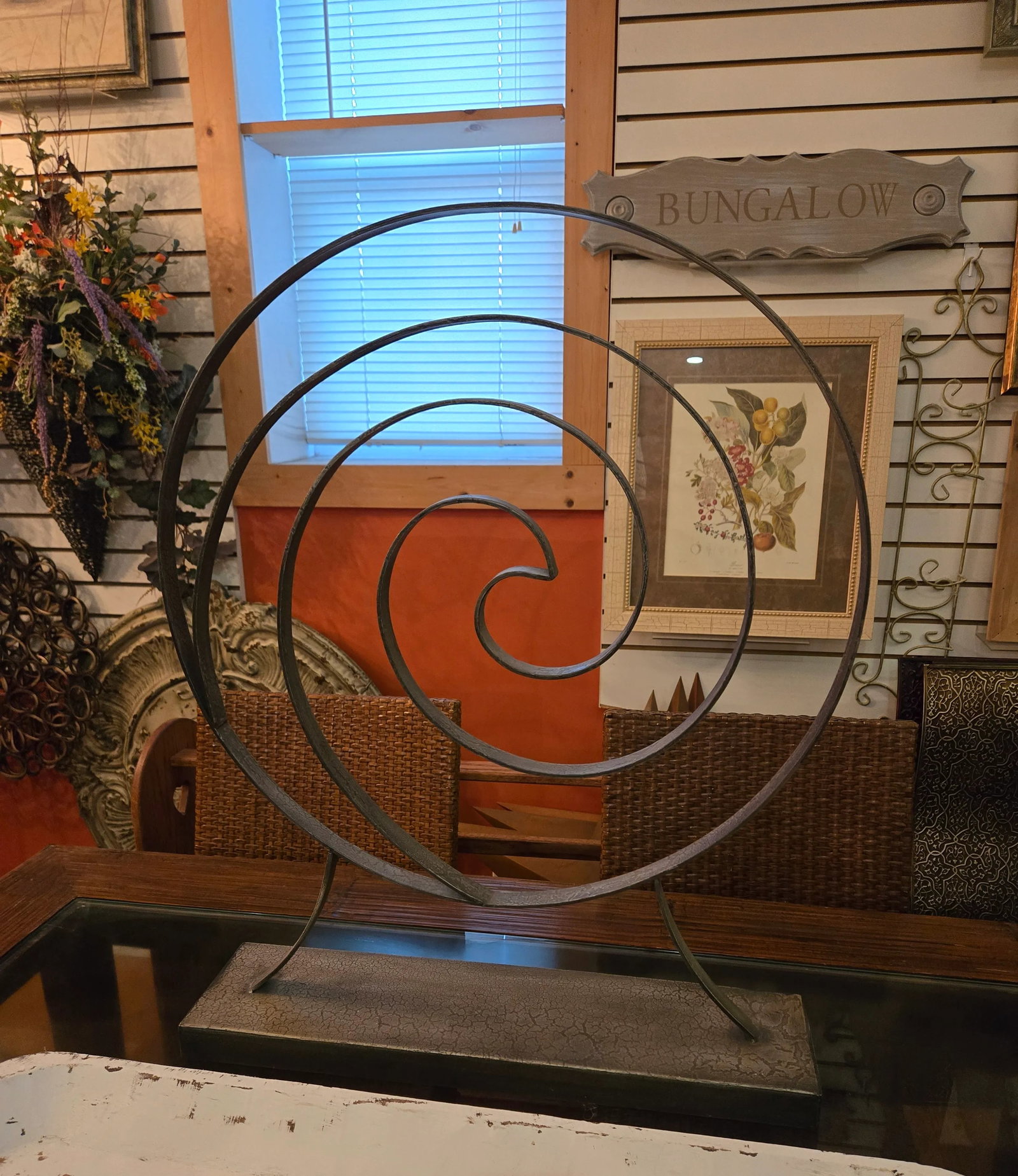 Vintage Heavy Wrought Iron & Metal Sculpture - 5
