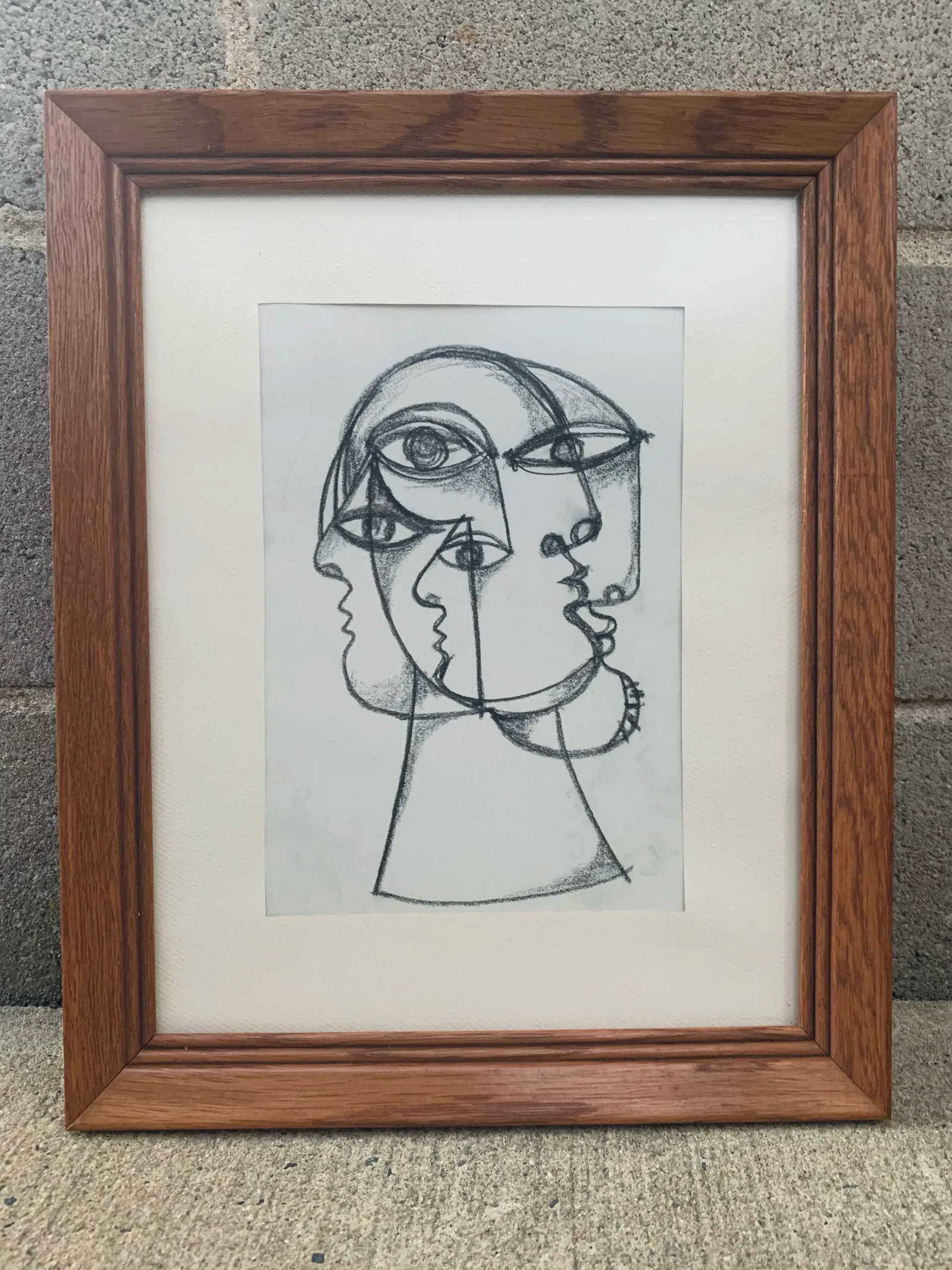 Contemporary Abstract Charcoal Drawing by Louie DeVito Framed - 3