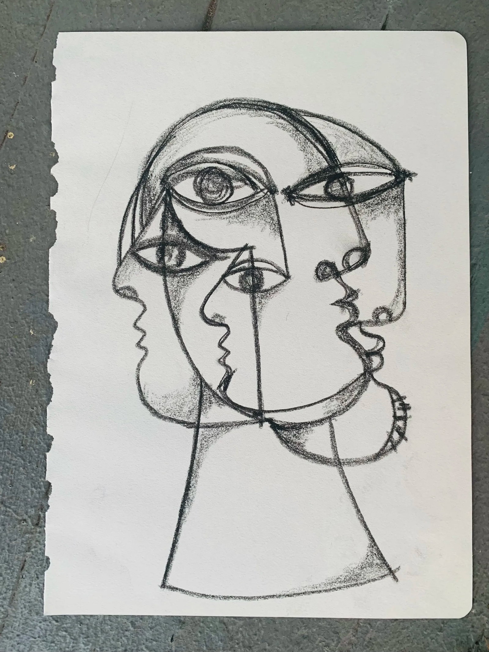 Contemporary Abstract Charcoal Drawing by Louie DeVito Framed - 6
