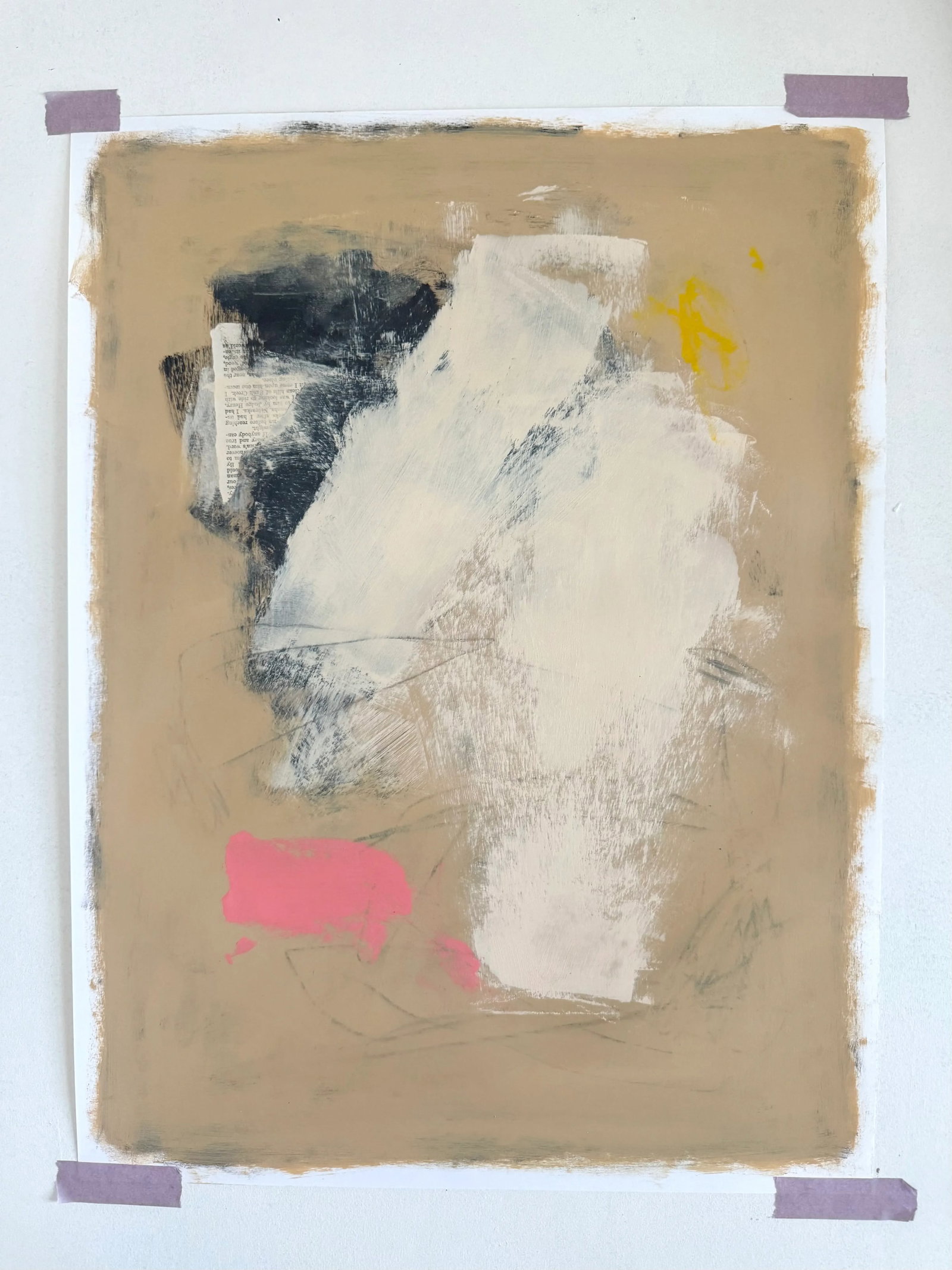 Deco Contemporary Original Abstract Painting on Paper - 3
