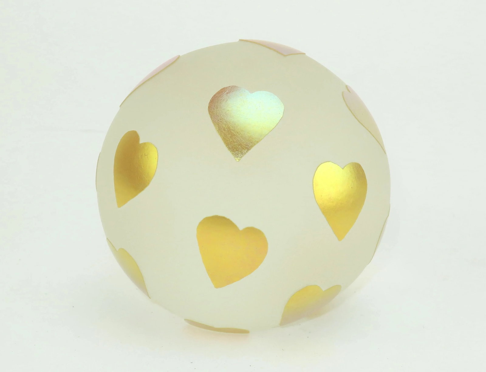 Steven Correia Art Glass Gold Heart Paper Weight Sphere - 2