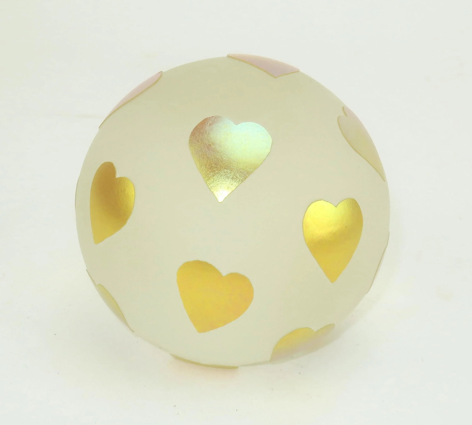 Steven Correia Art Glass Gold Heart Paper Weight Sphere - 4