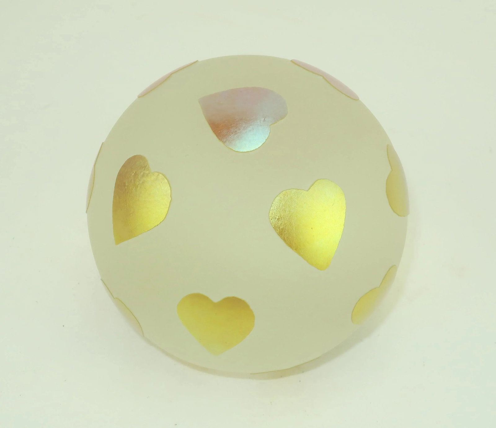 Steven Correia Art Glass Gold Heart Paper Weight Sphere - 5