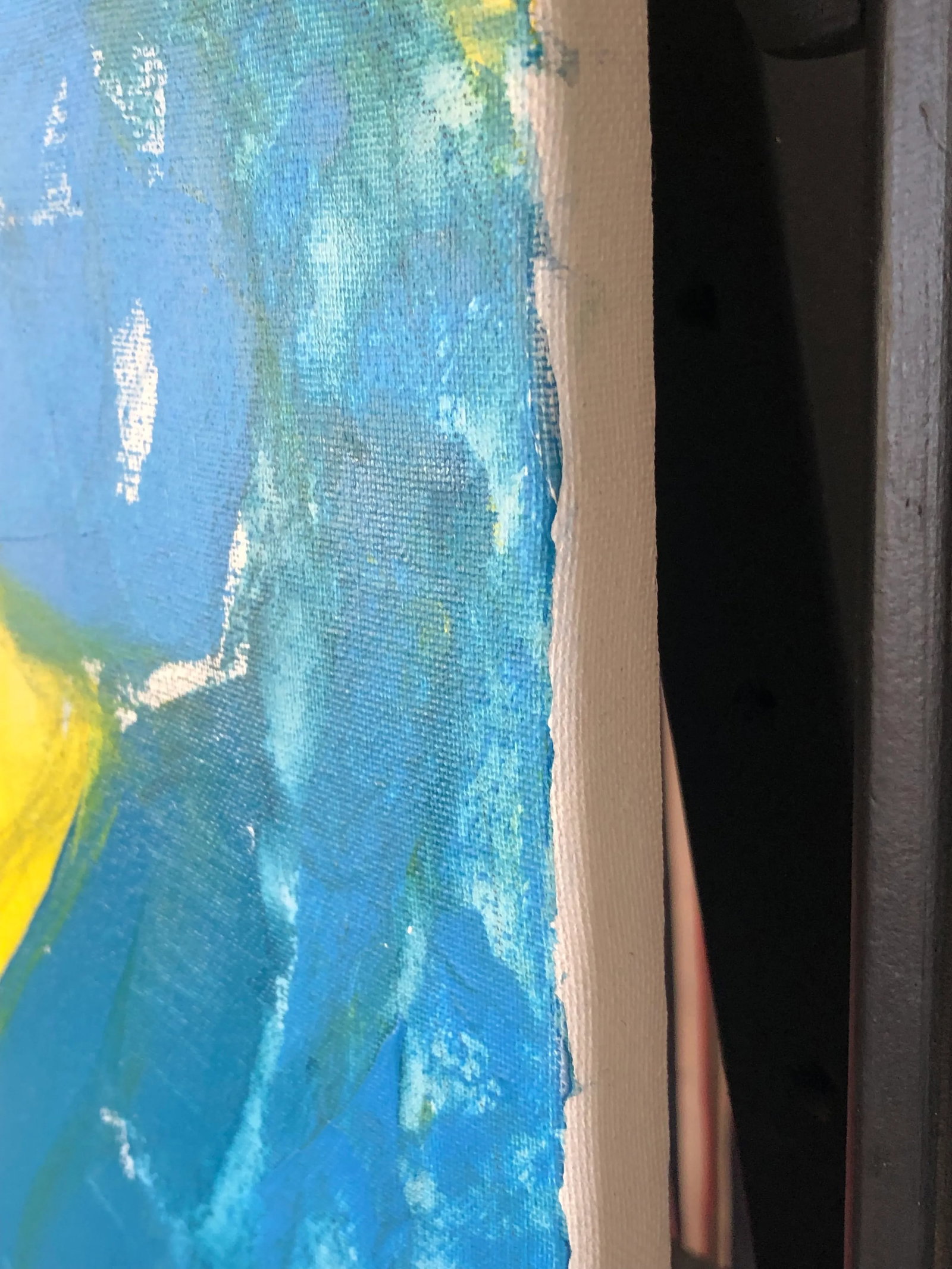 Contemporary Painting, "Modern Horse in Yellow and Blue" by Cassandra Auker. Acrylic on Stretche - 3