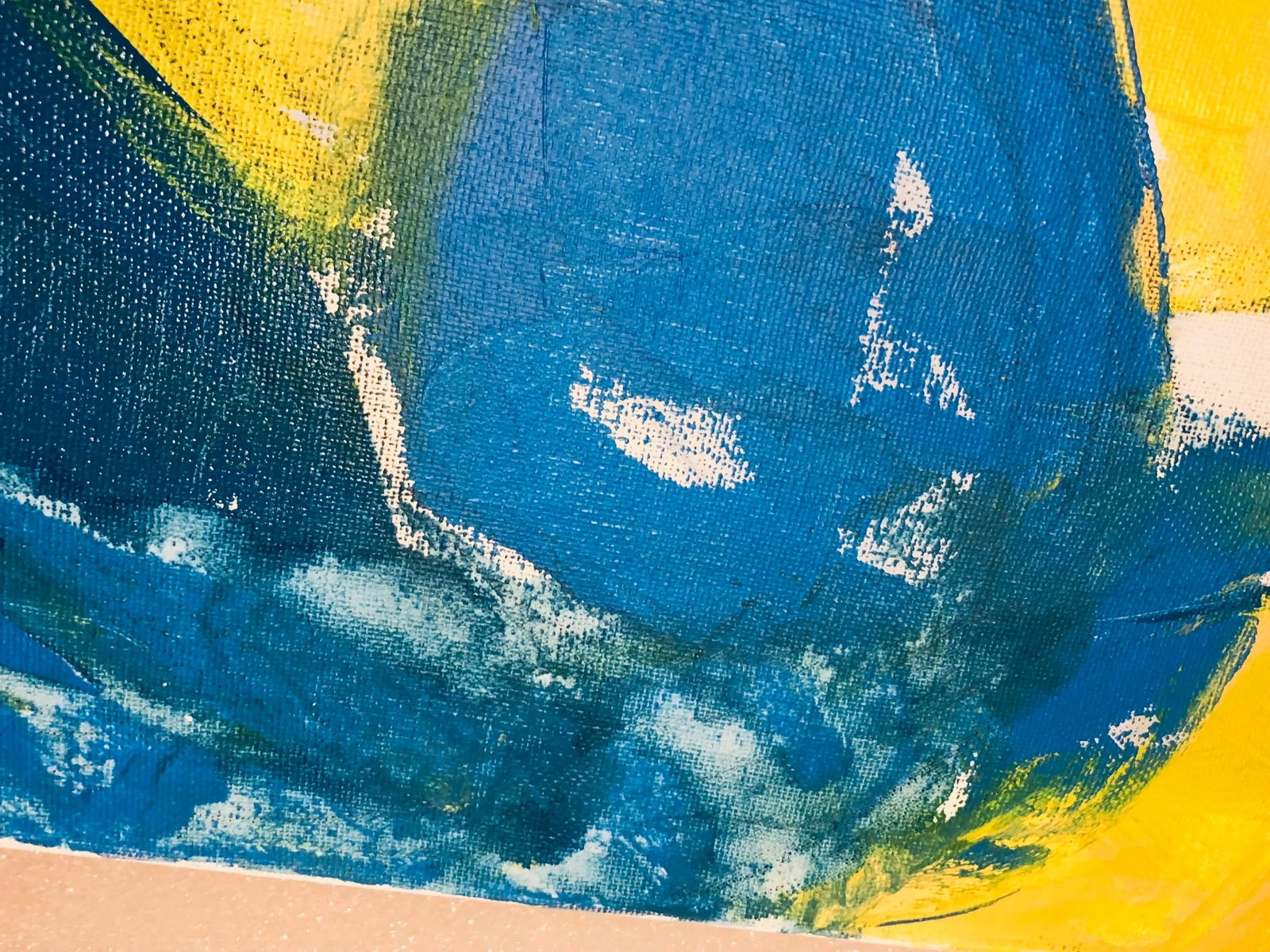 Contemporary Painting, "Modern Horse in Yellow and Blue" by Cassandra Auker. Acrylic on Stretche - 4
