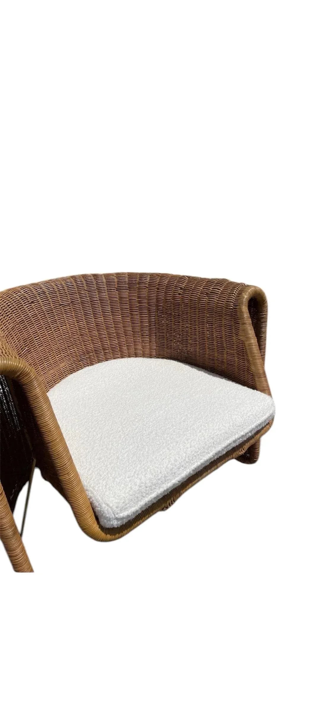 Rattan Wicker Bamboo Barrel Chairs by Founders - 4