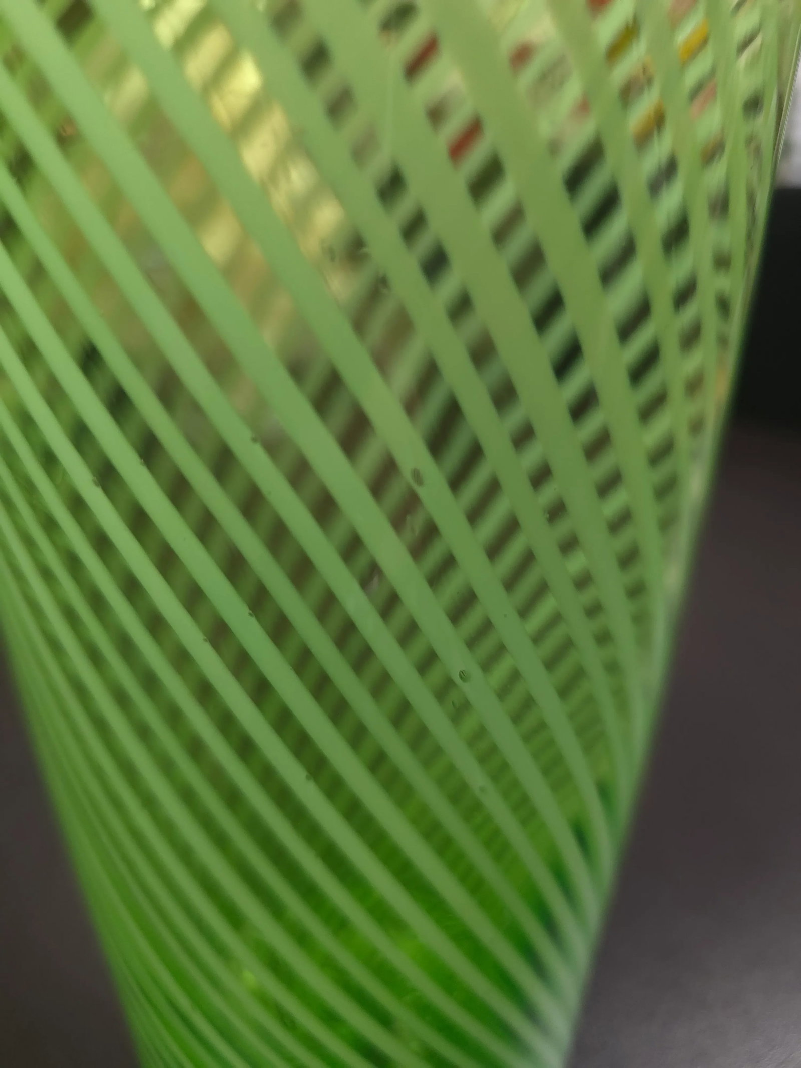 Late 20th Century Swirl Pattern Art Glass Vase - 4
