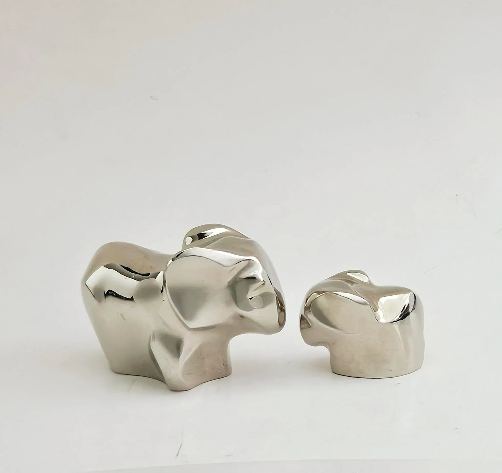 1970s Dansk Modernist Silver Zoo Animal Figure Paperweight Silver Plated by Gunnar Cyren - a Pair - 2