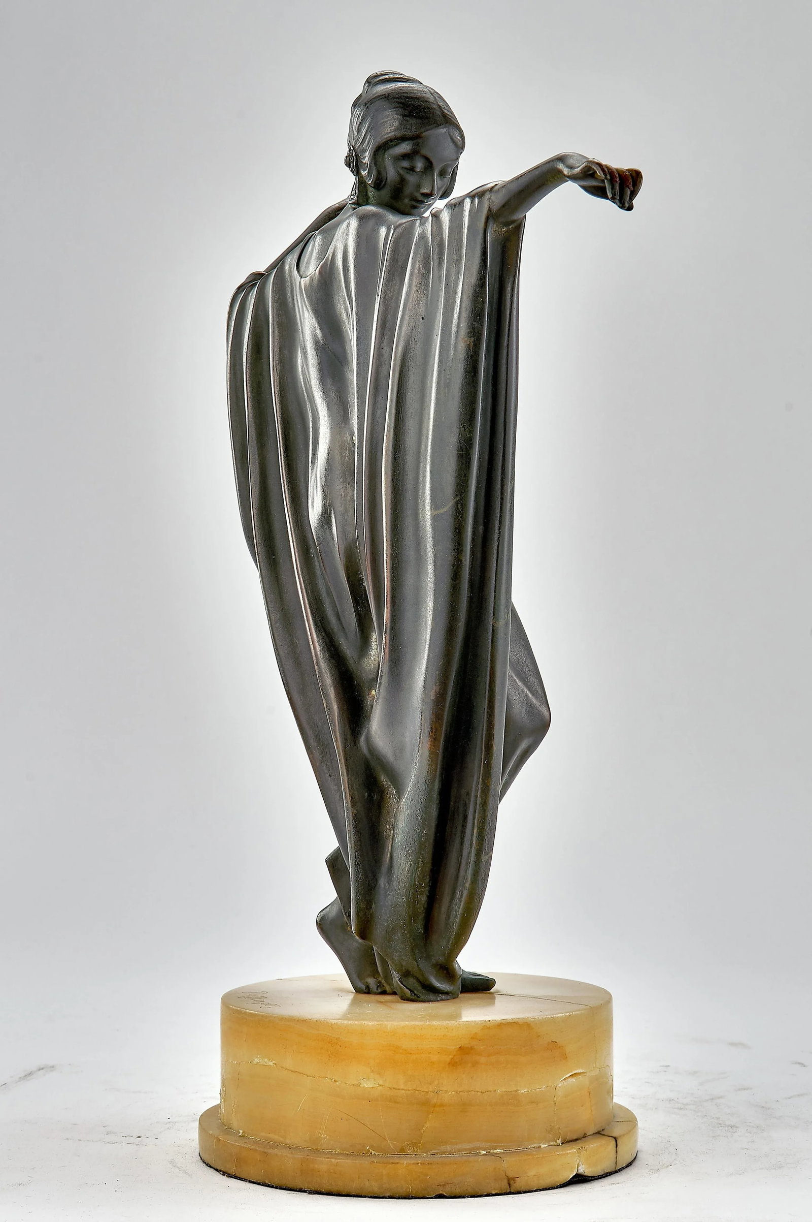 Art Deco Bronze Sculpture of Woman Dancing - Signed M Draper - 4