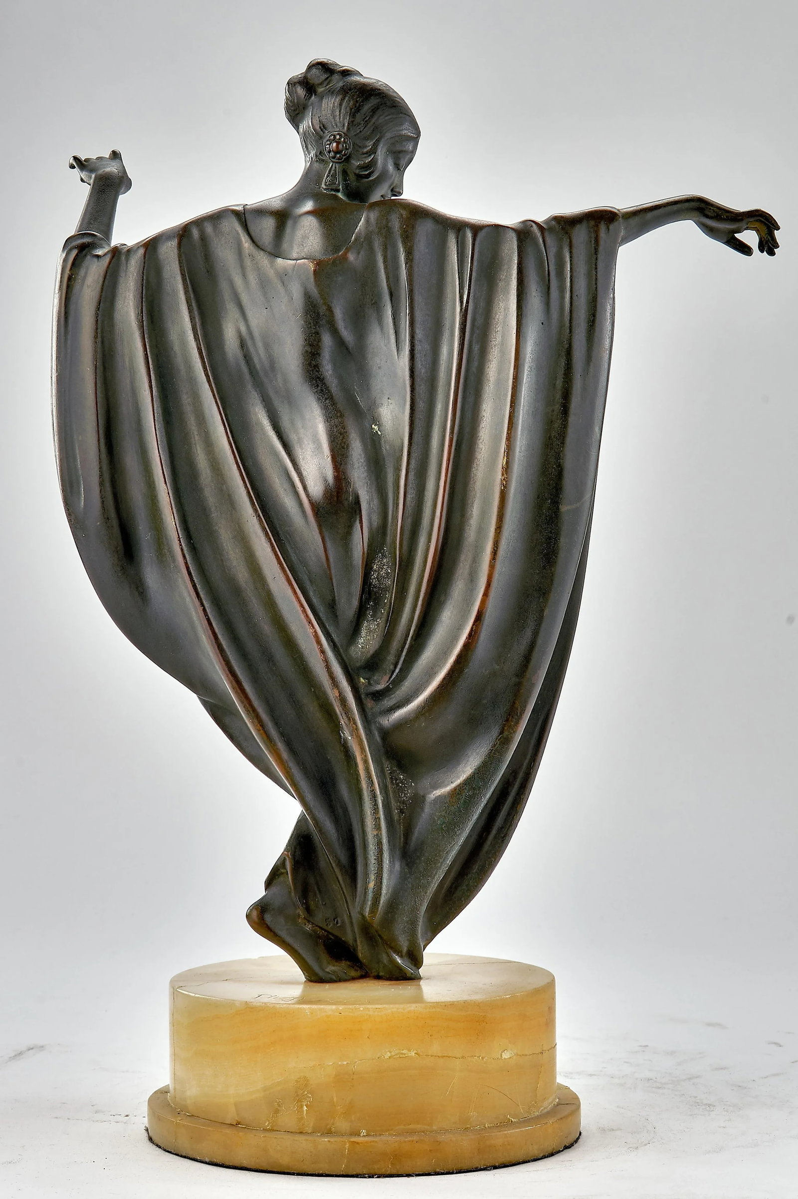 Art Deco Bronze Sculpture of Woman Dancing - Signed M Draper - 5
