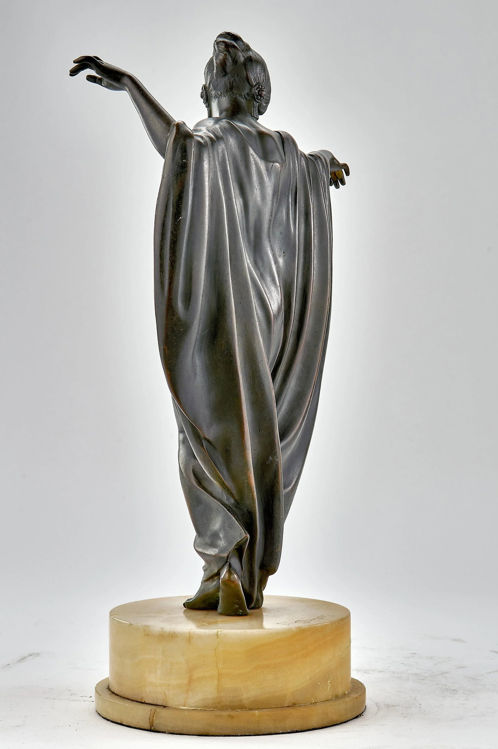 Art Deco Bronze Sculpture of Woman Dancing - Signed M Draper - 6