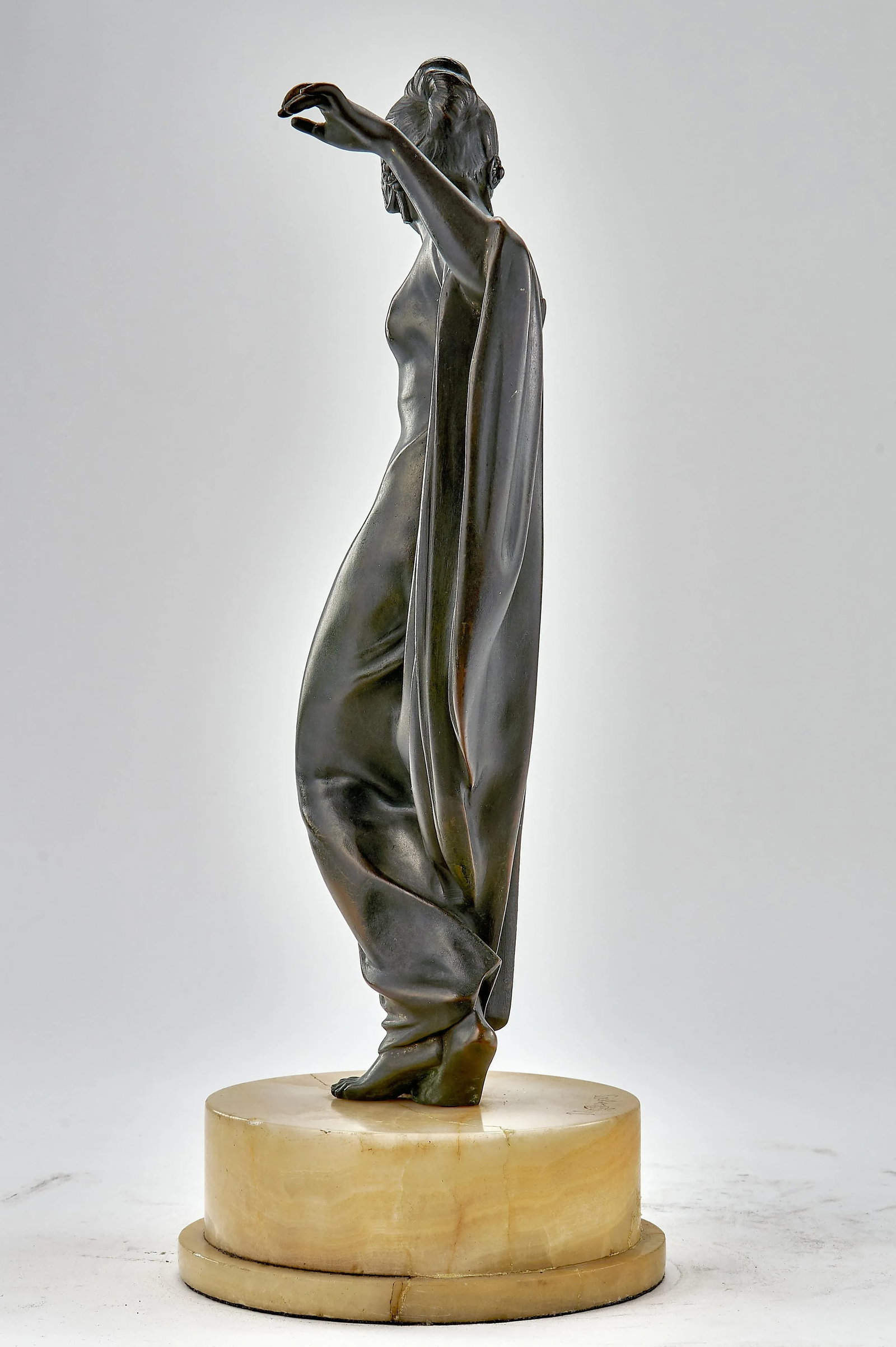Art Deco Bronze Sculpture of Woman Dancing - Signed M Draper - 7
