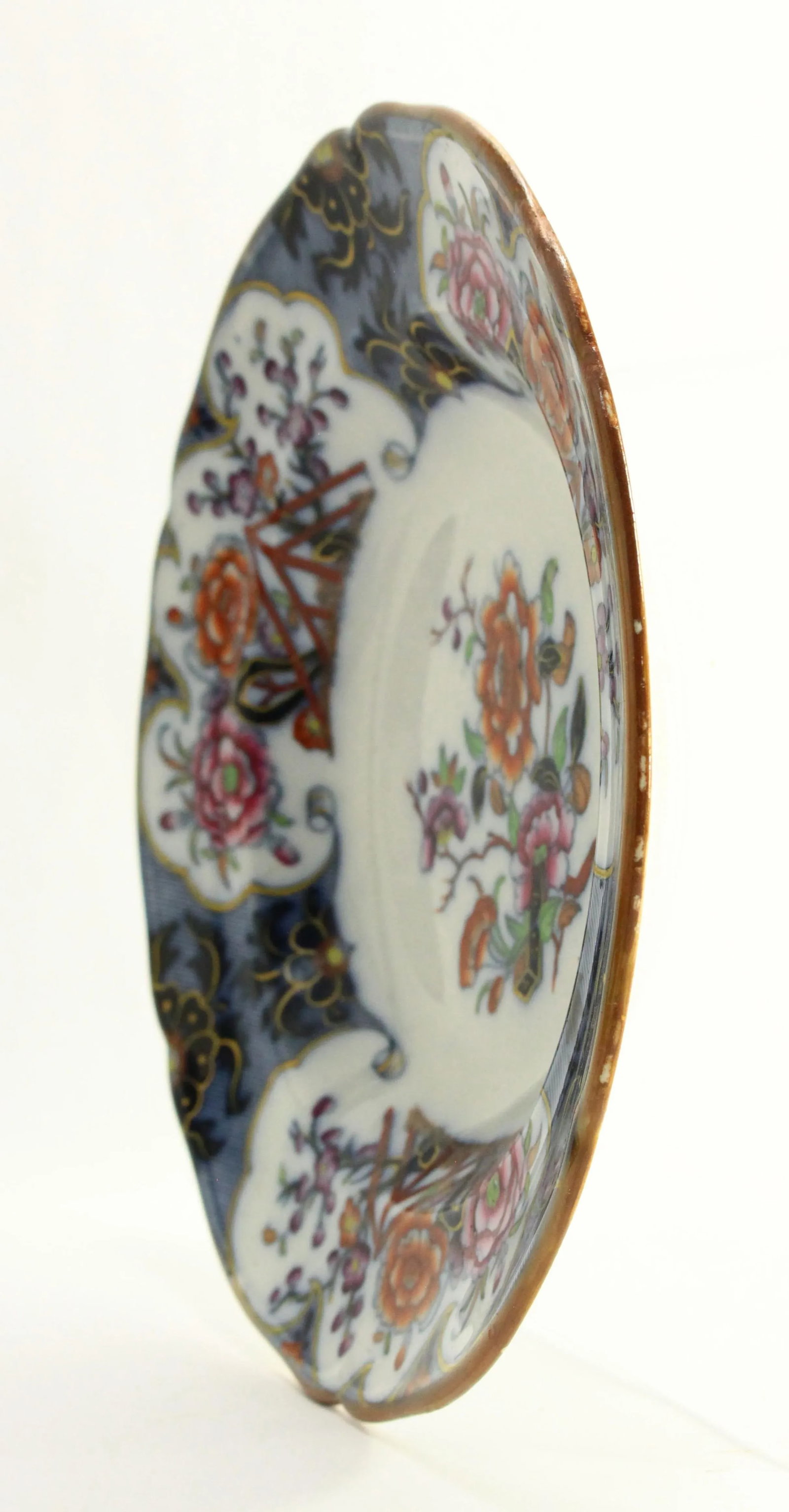 1860-1870 e.j. Ridgway Siva Pattern Hand Tinted Transfer B & W Plate - 7