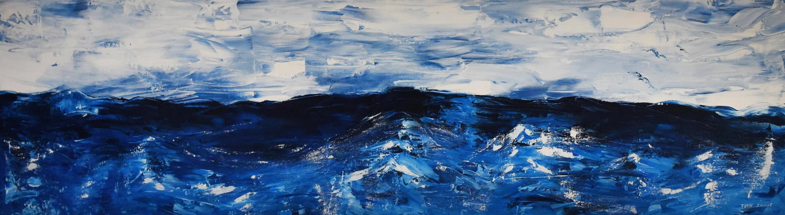Evocative Blue Horizon, Oil Painting by John Irvine, Framed - 2