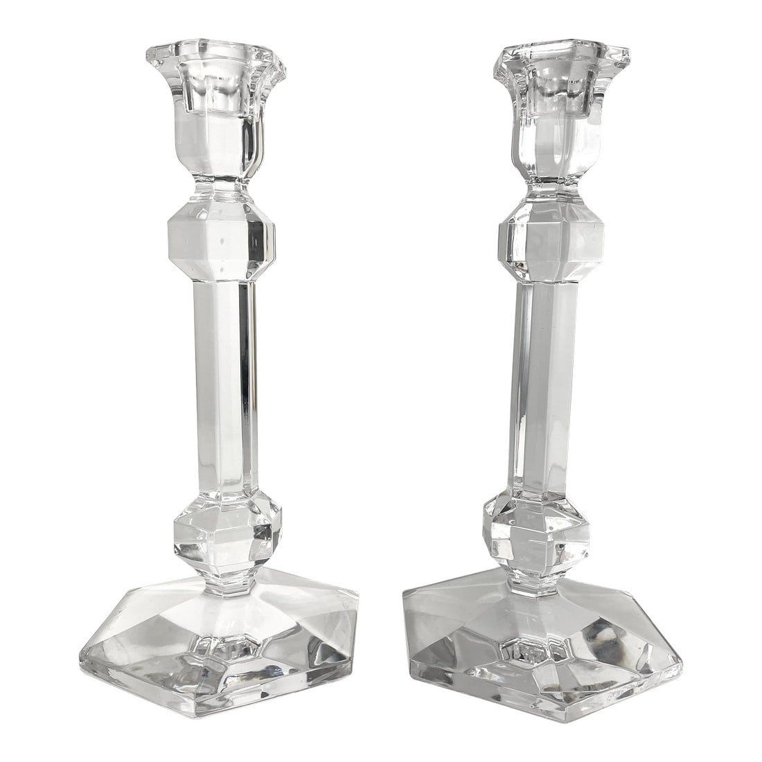 Val Saint Lambert Gardenia Single Light Candlesticks a Pair (1 of 6)