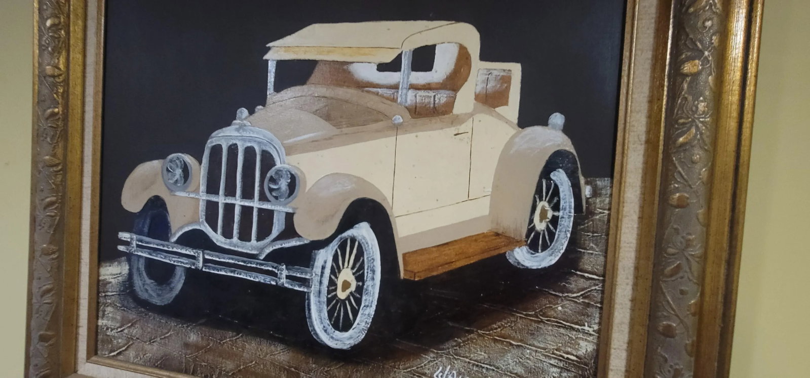 Antique Classic Car /Wall Art / Oil Painting / Frank Walcutt - 3