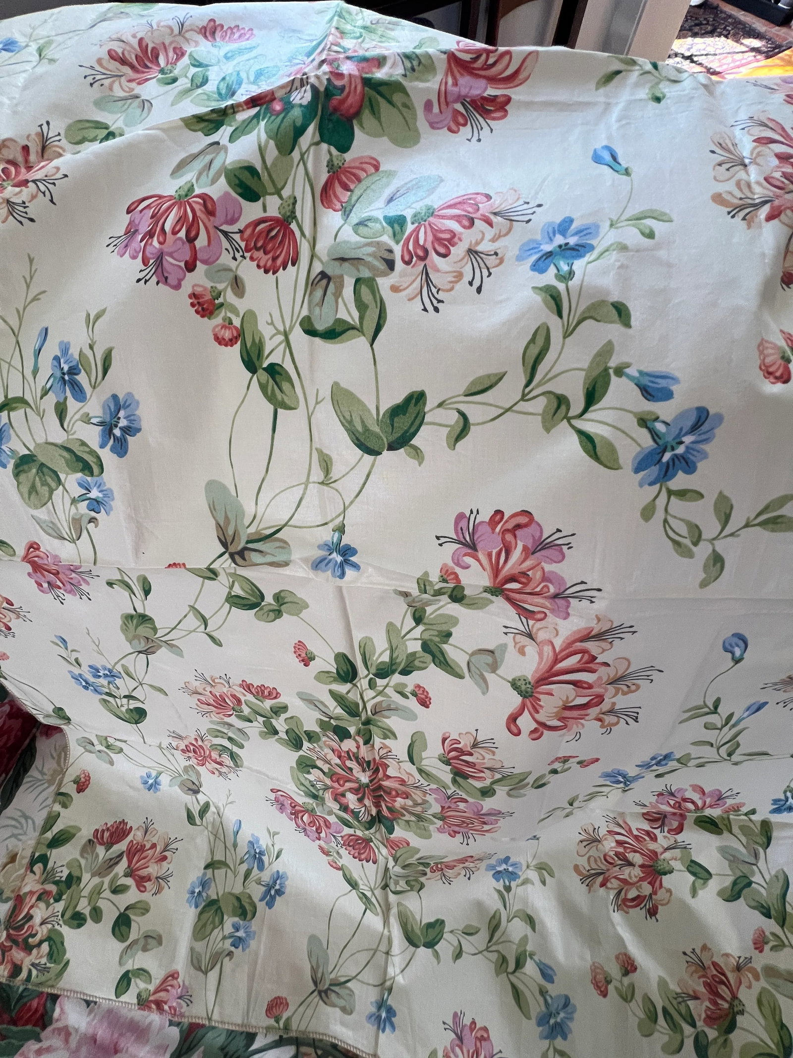 Brunschwig & Fils Cotton Floral Print in Pale Yellow Fabric - 2