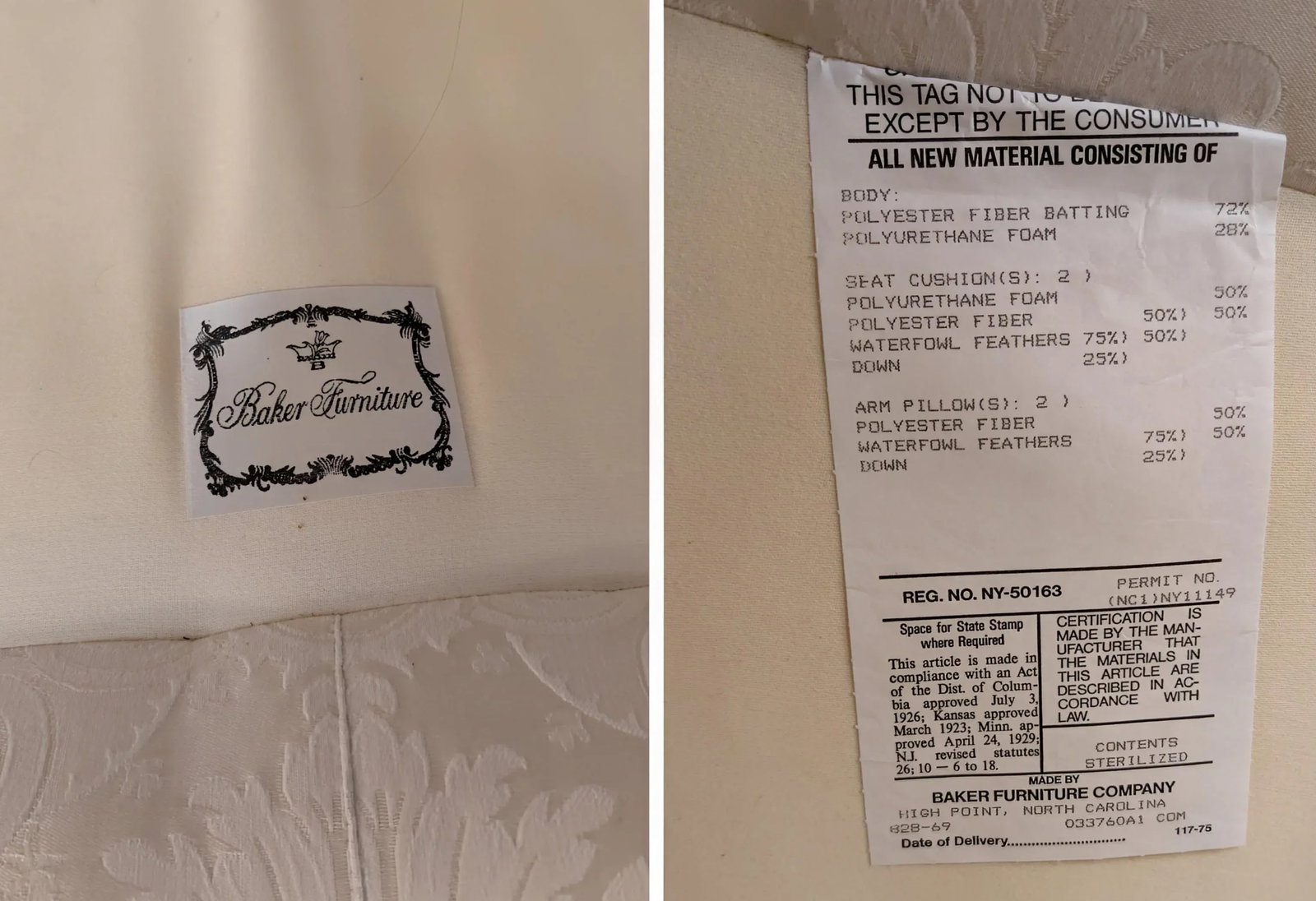 Late 20th Century Baker Furniture Traditional White Loveseat - 11