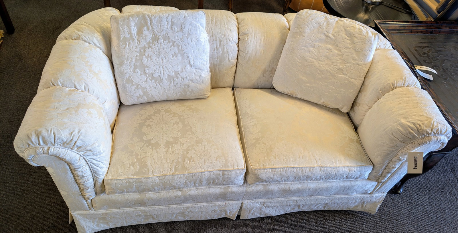 Late 20th Century Baker Furniture Traditional White Loveseat - 6