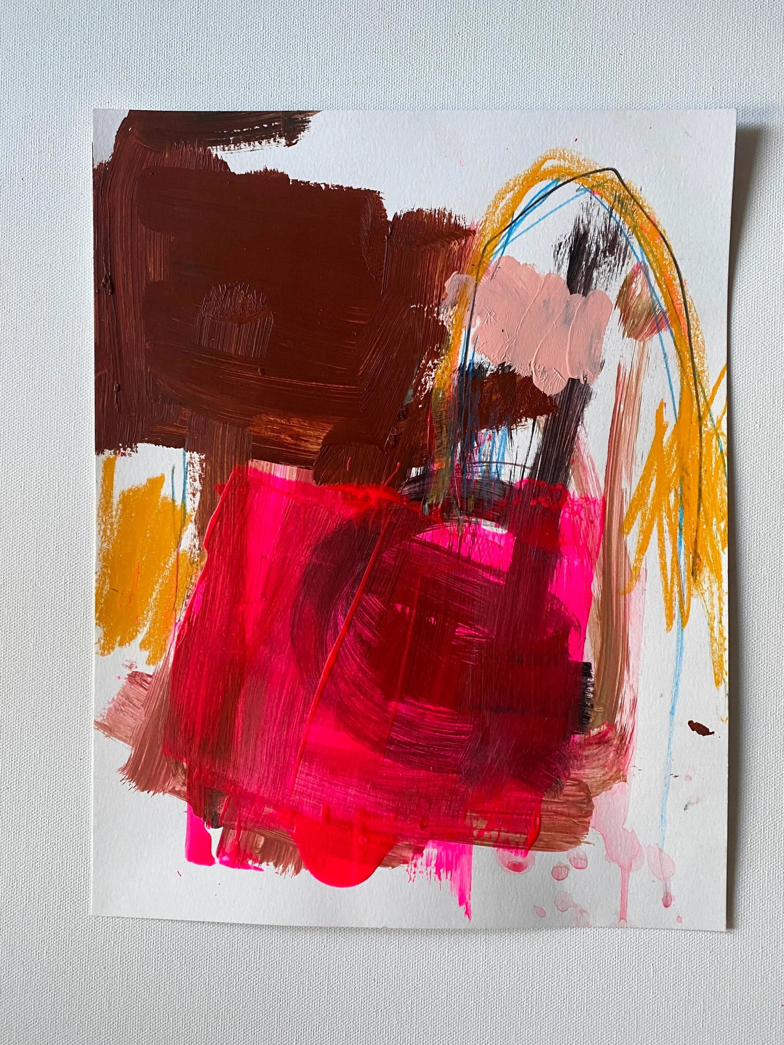 Sarah Trundle, Contemporary Abstract Painting on Paper, "An Understatement" - 2