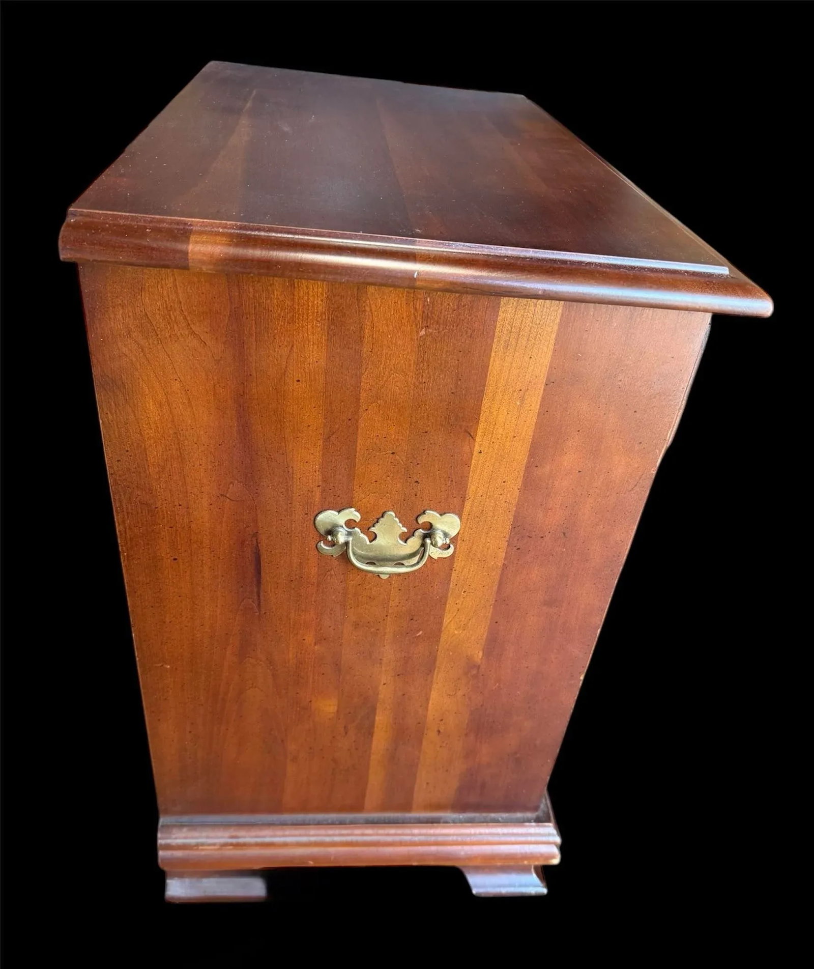 Post Modern Vintage Four Drawer Cherry Wood Silver Chest - 7