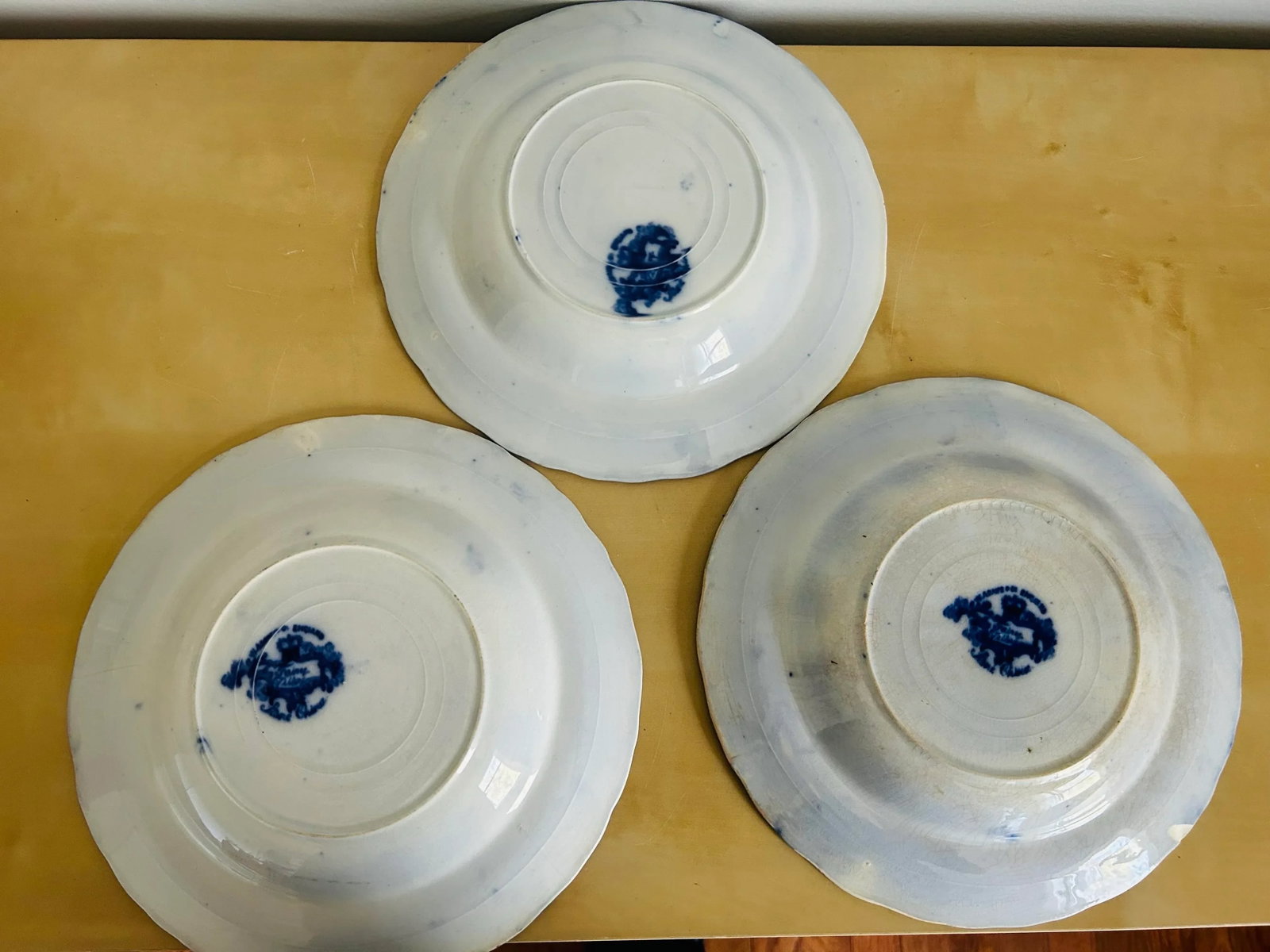 Antique 1893 Flow Blue Stoneware "Fairy Villas" Made in England by W Adams Co. -8 Pieces - 6