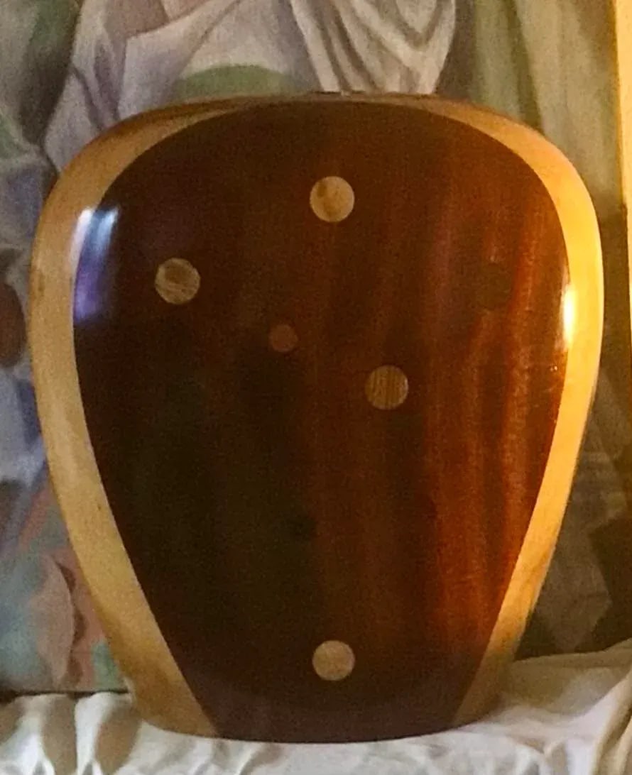 1970s Paul La Montagna Art Turned Wood Vase - 3