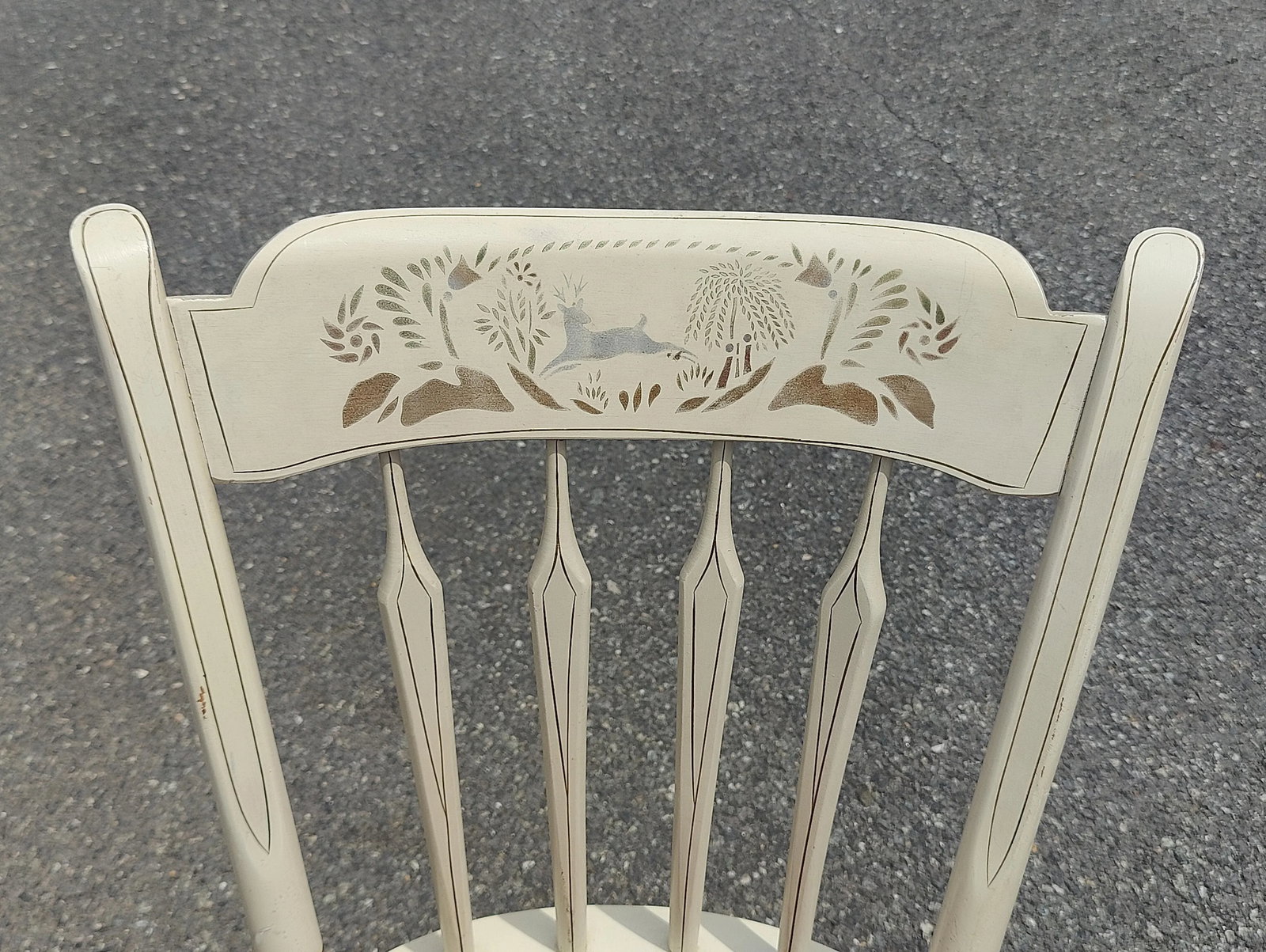 Mid 20th Century Vintage Ethan Allen Stenciled Windsor Side Chair - 4