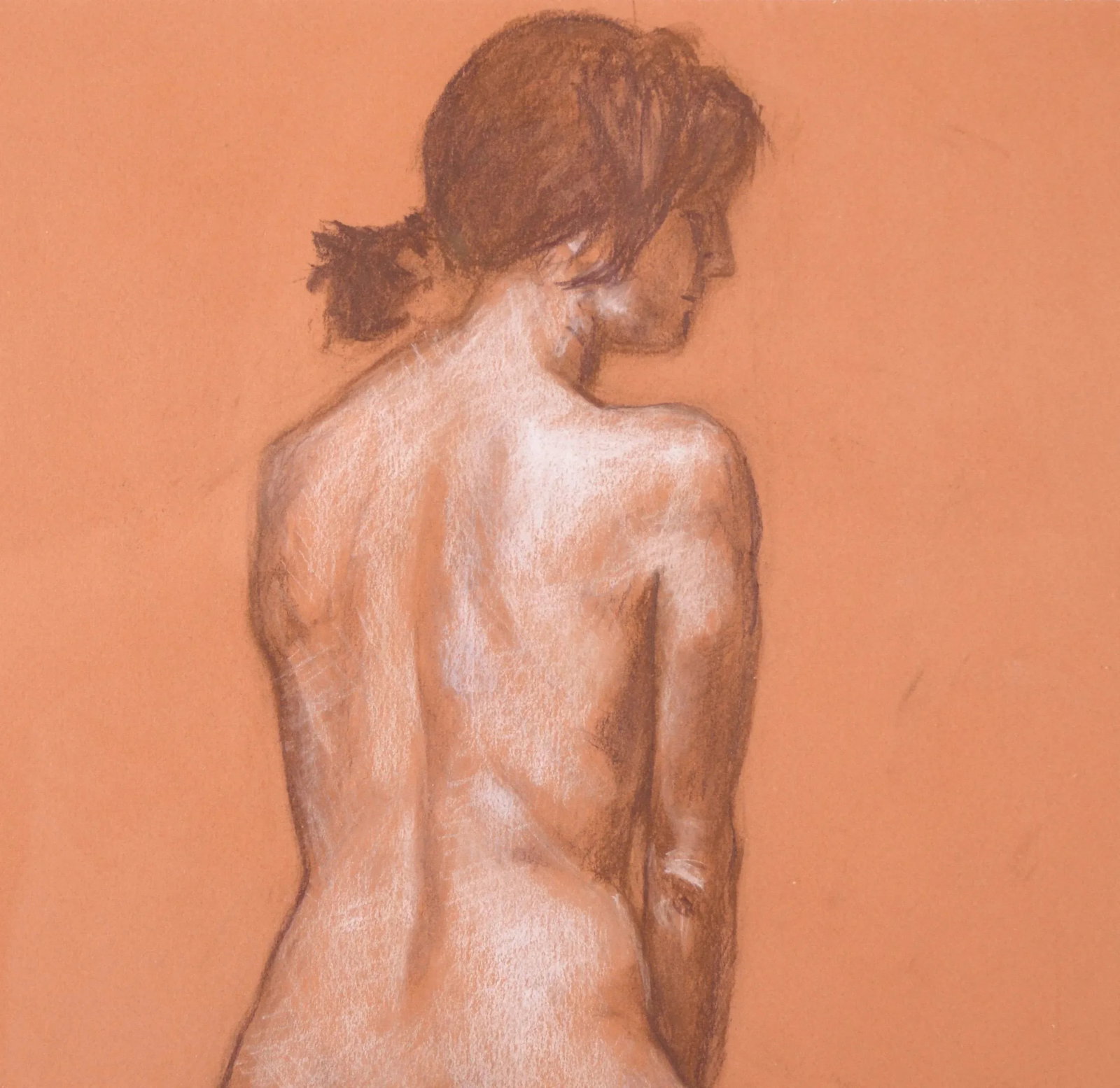 Seated Figure Nude in Pastel and Color Pencil on Paper by George Wishon - 4