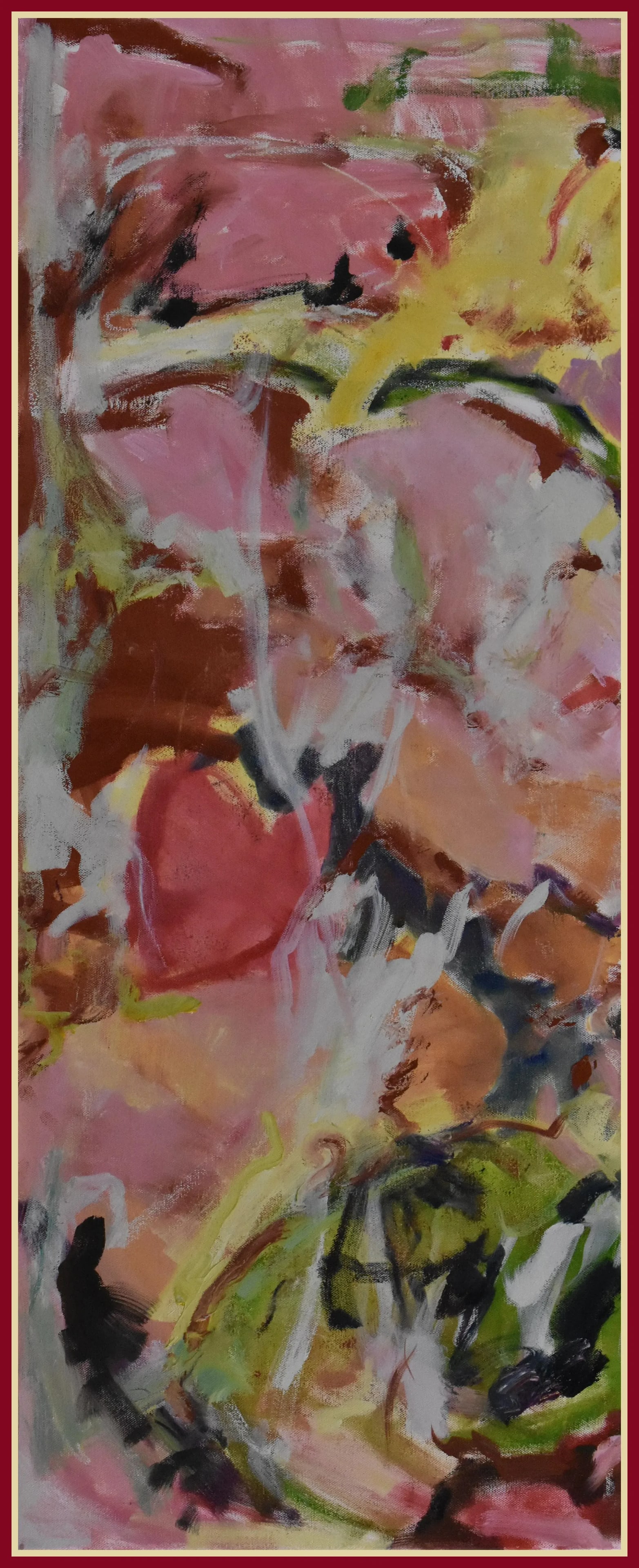 Bouquet #1" a Large Vivid Triptych Original Painting by American Abstract Expressionist George Brin - 2