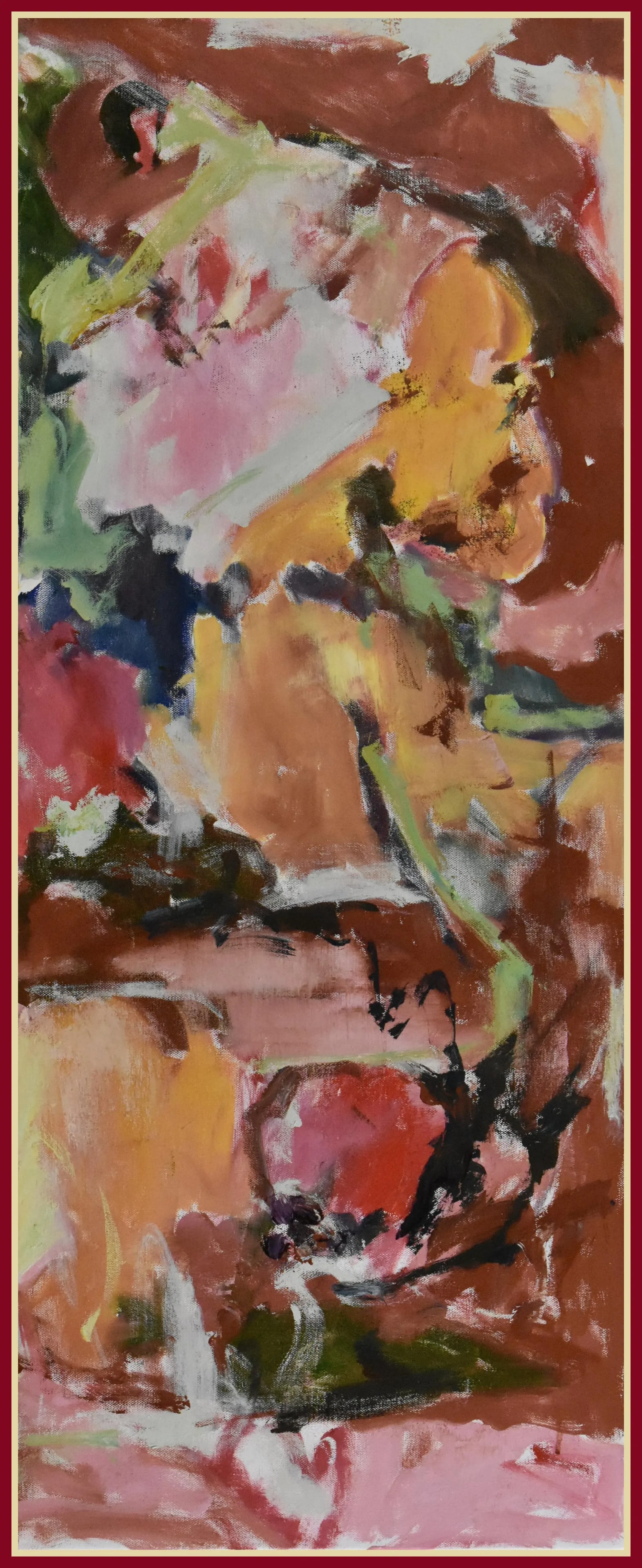 Bouquet #1" a Large Vivid Triptych Original Painting by American Abstract Expressionist George Brin - 4