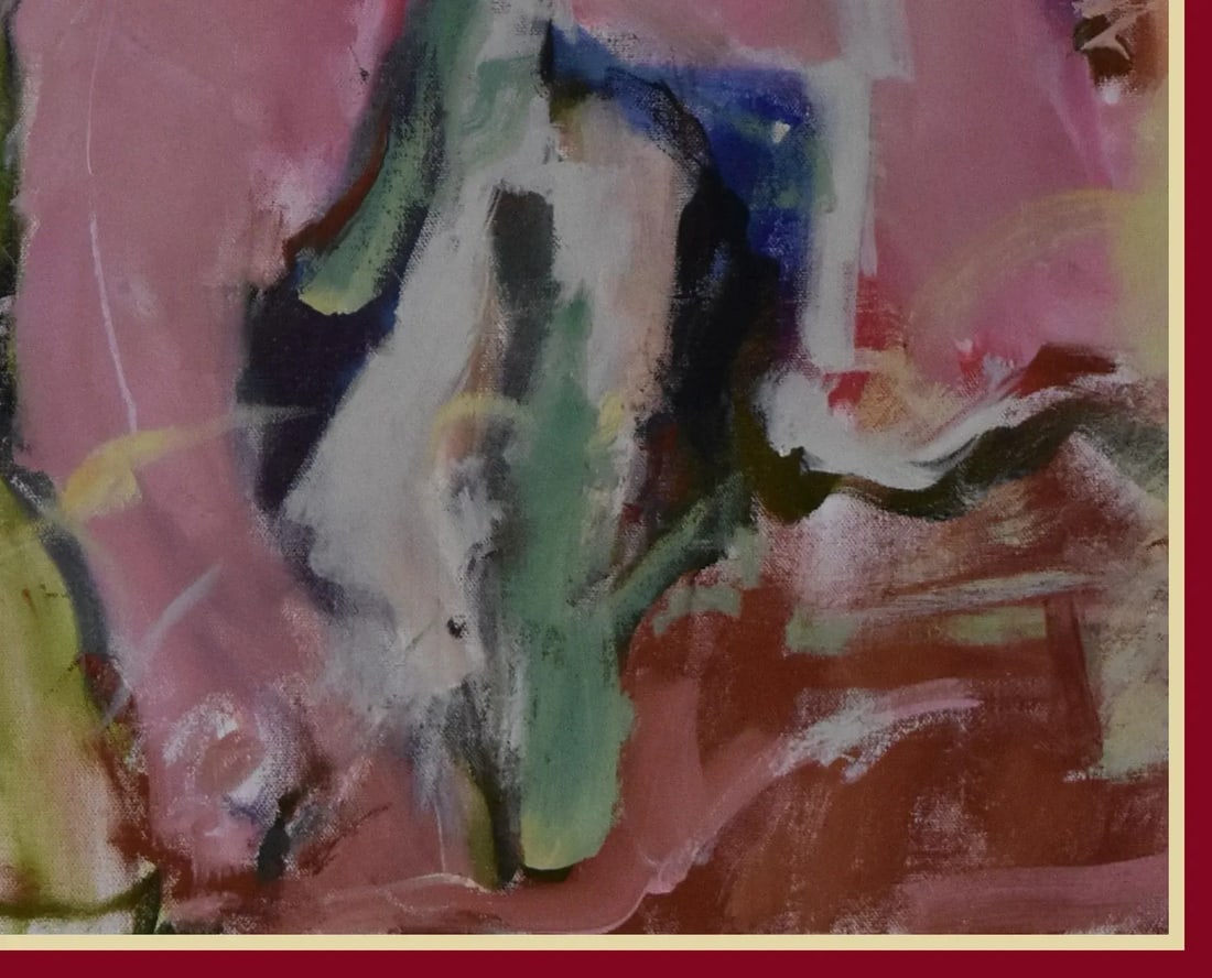 Bouquet #1" a Large Vivid Triptych Original Painting by American Abstract Expressionist George Brin - 5