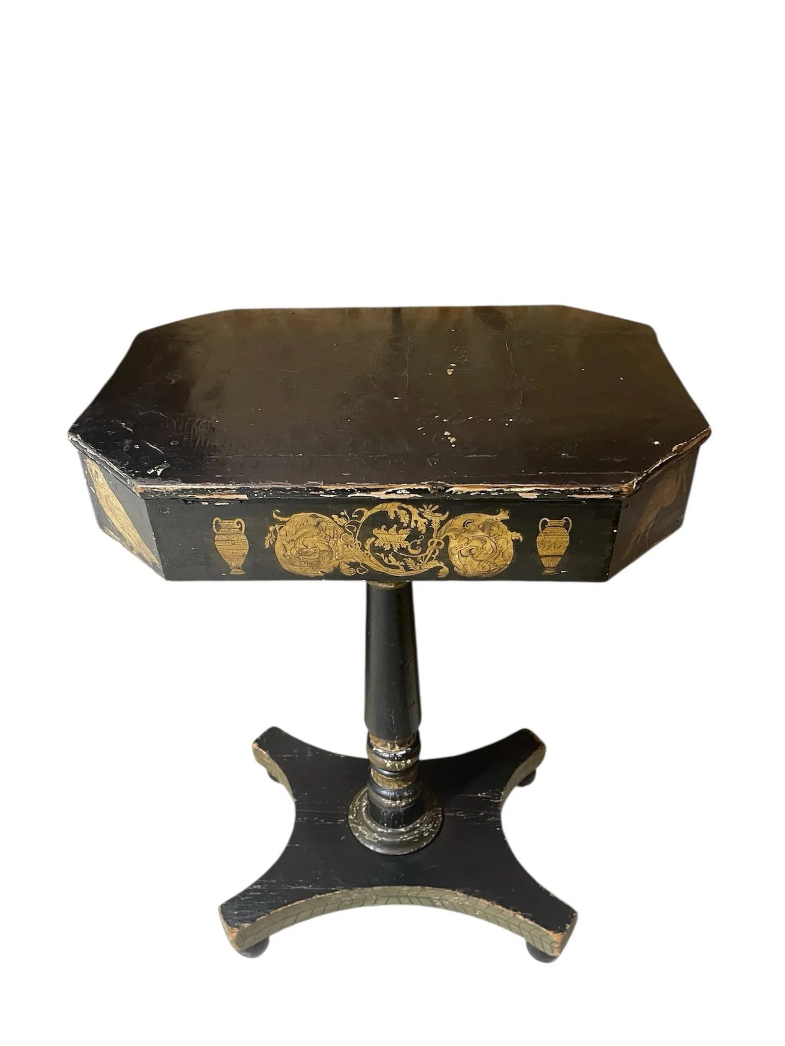 Antique English Chinoiserie Paper Mache Table - 2