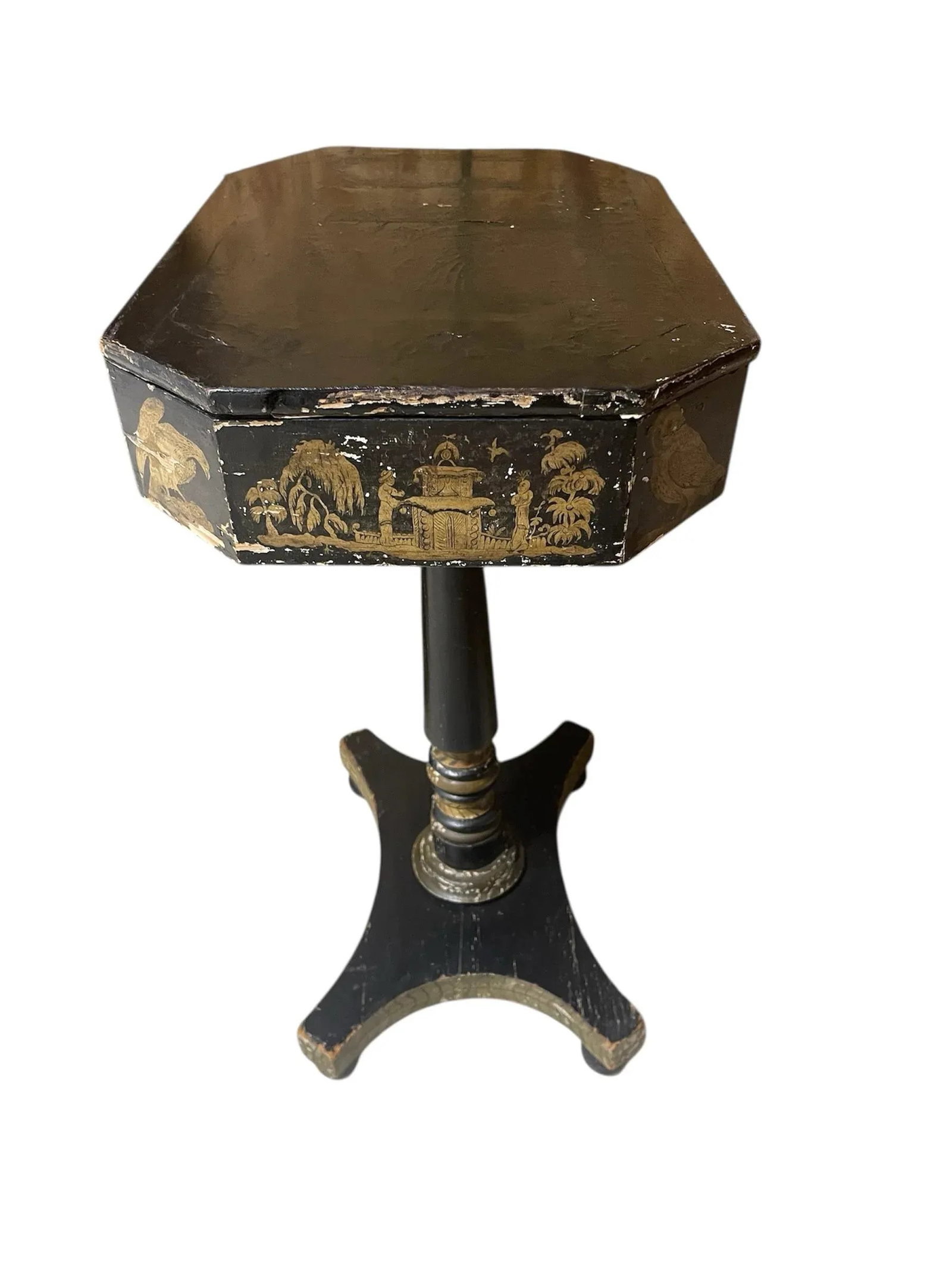 Antique English Chinoiserie Paper Mache Table - 6