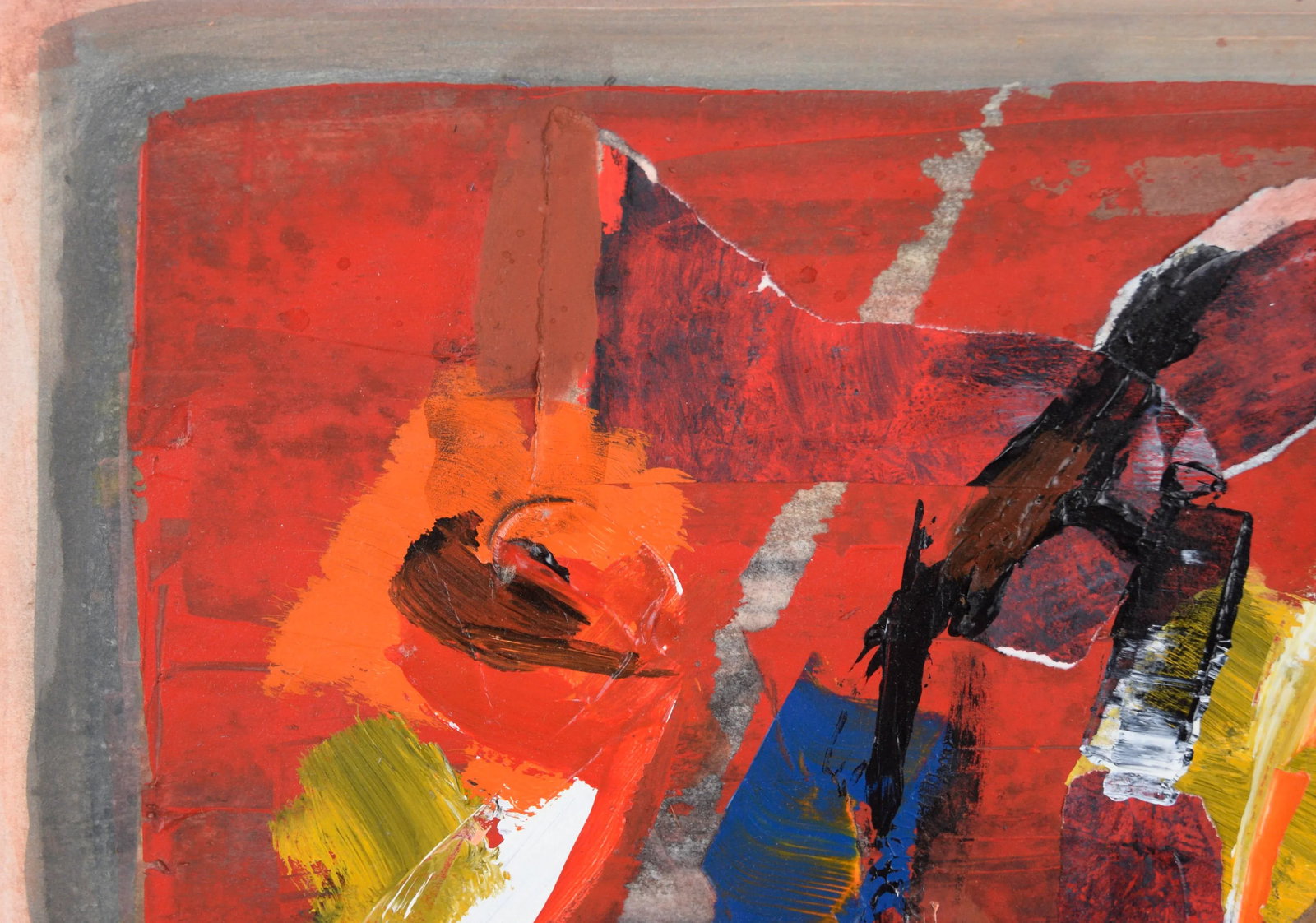 Abstract Expressionist Collage in Acrylic on Paper by Ricardo De Silva - 2
