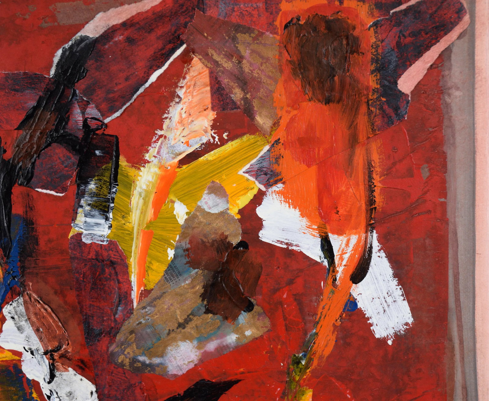 Abstract Expressionist Collage in Acrylic on Paper by Ricardo De Silva - 5